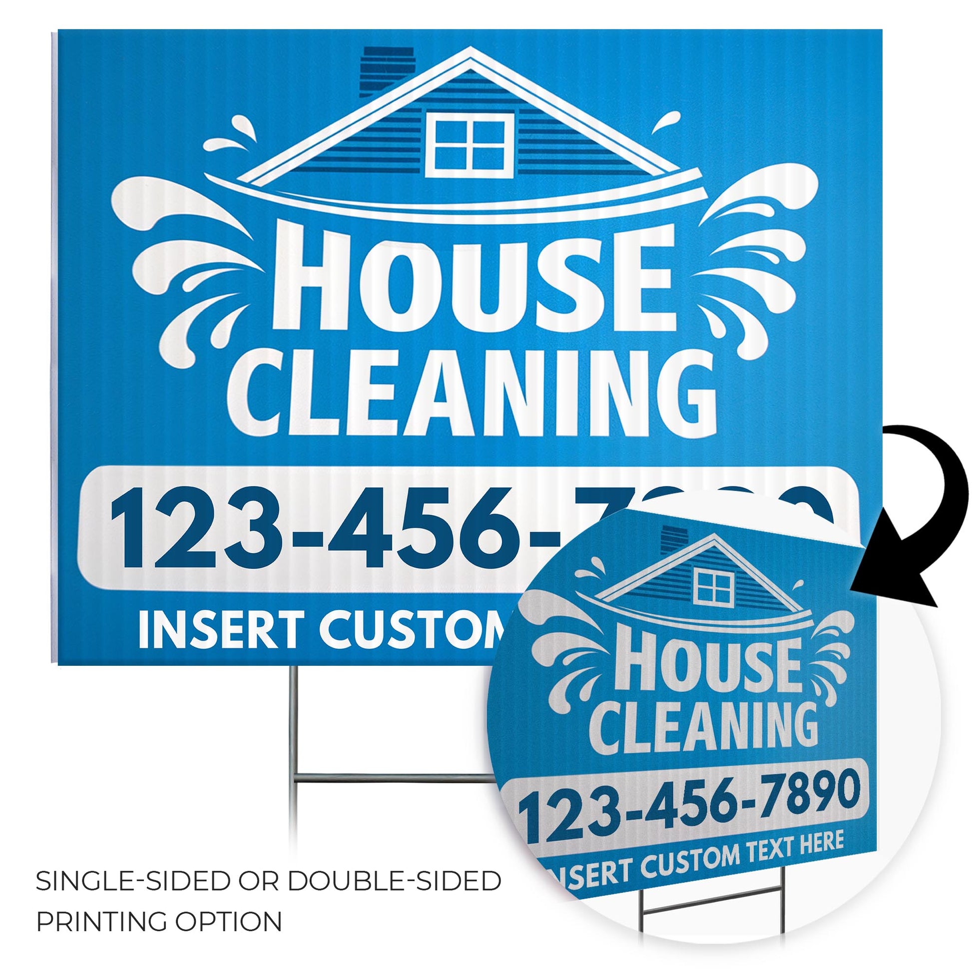 House Cleaning Services Yard Sign Design 1 -  BFS-HSCL-24X18-DS-D1-BFS-HSCL--24X18-SS-D1