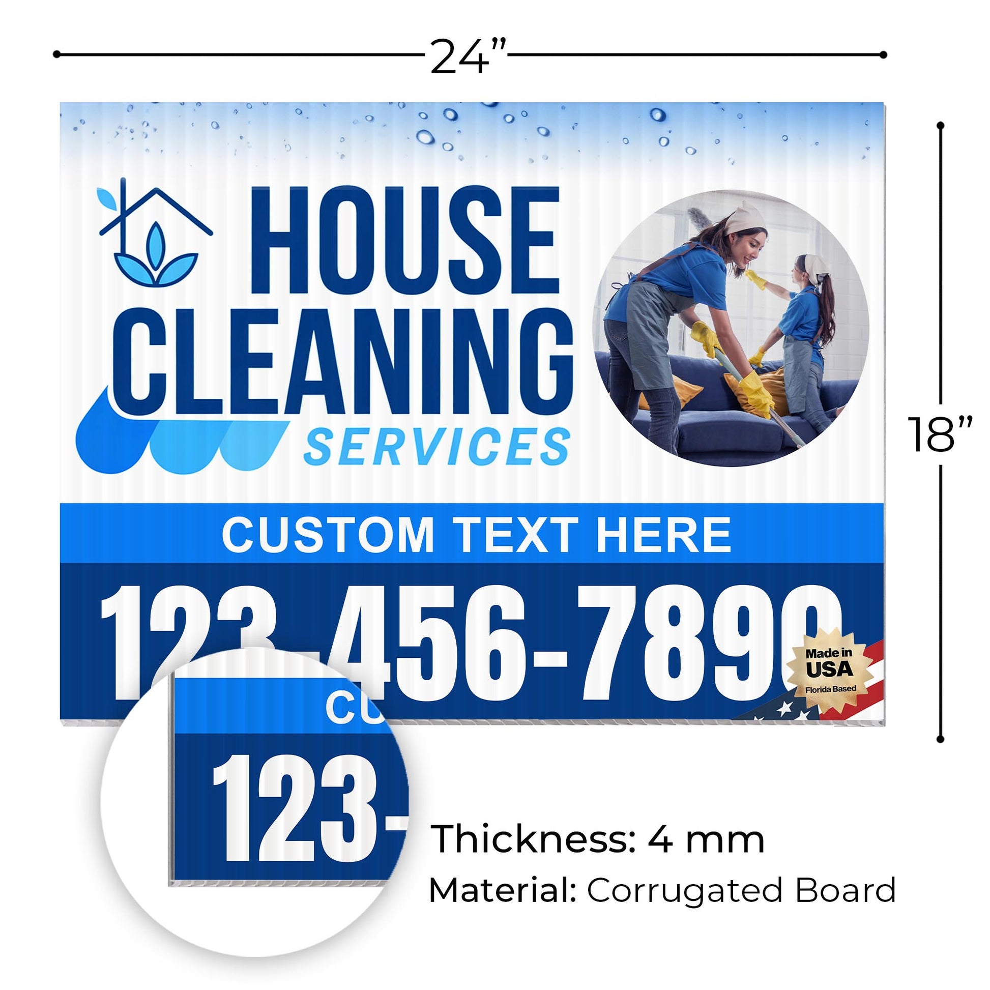 House Cleaning Services Yard Sign Design 2 -  BFS-HSCL-24X18-DS-D2-BFS-HSCL--24X18-SS-D2