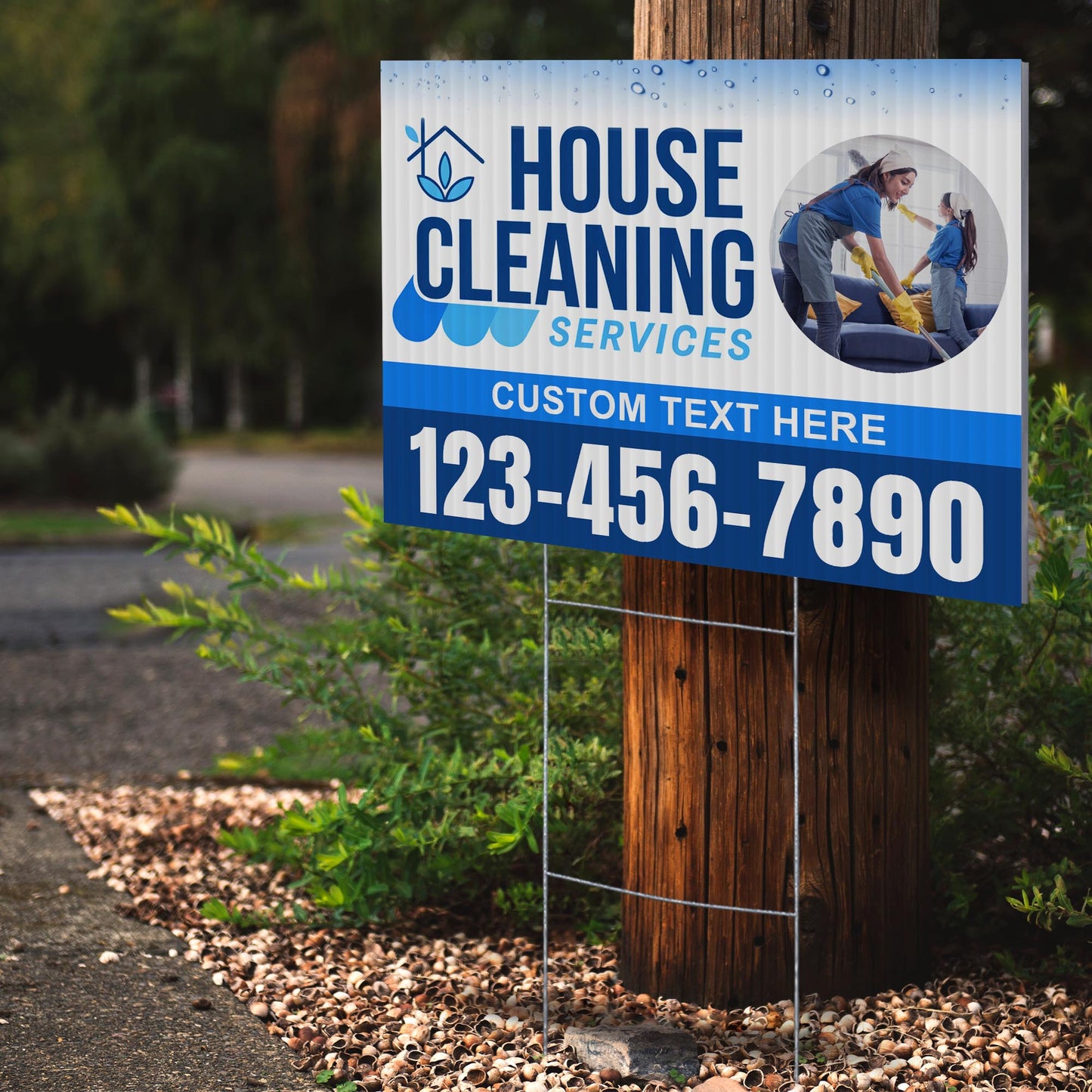 House Cleaning Services Yard Sign Design 2 -  BFS-HSCL-24X18-DS-D2-BFS-HSCL--24X18-SS-D2