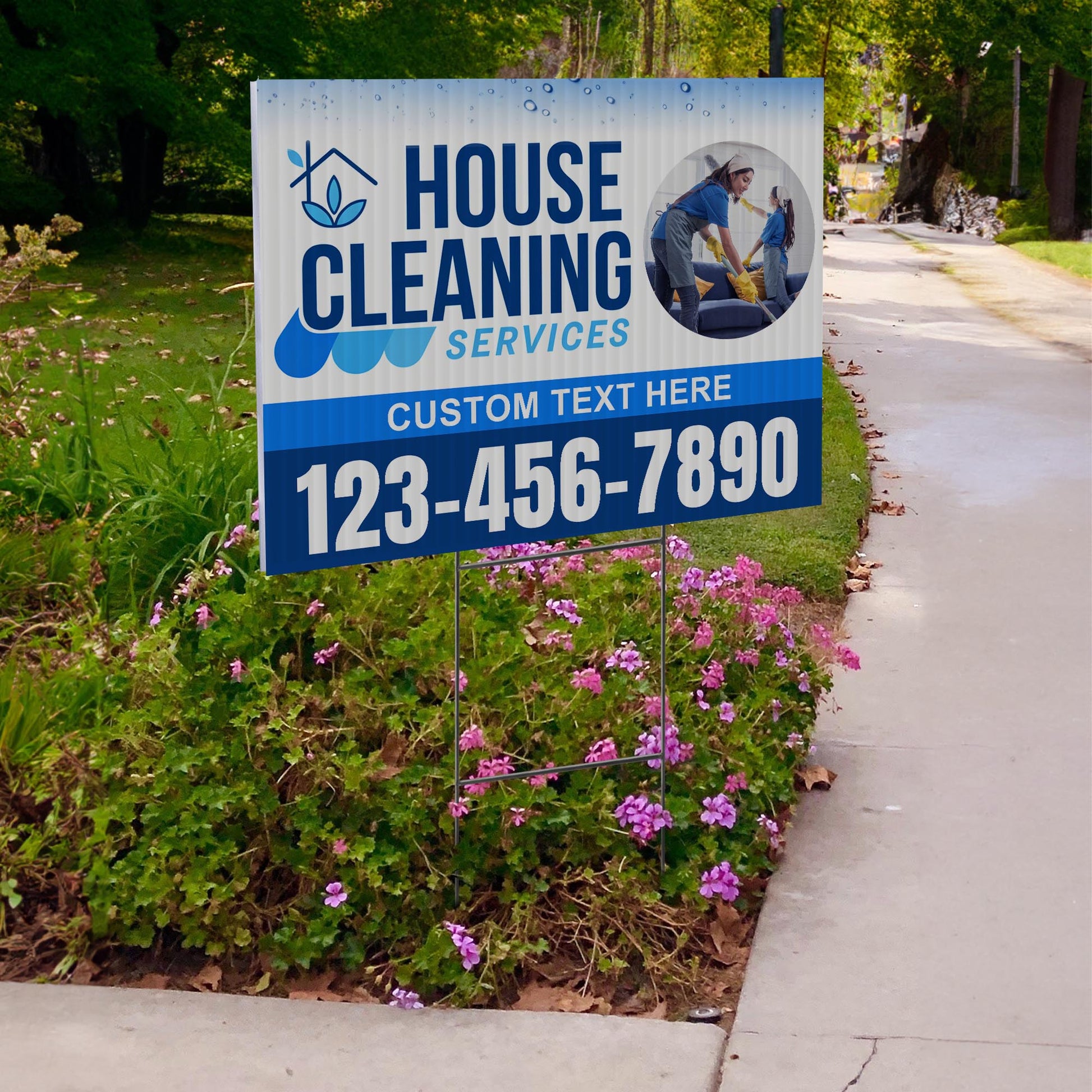 House Cleaning Services Yard Sign Design 2 -  BFS-HSCL-24X18-DS-D2-BFS-HSCL--24X18-SS-D2