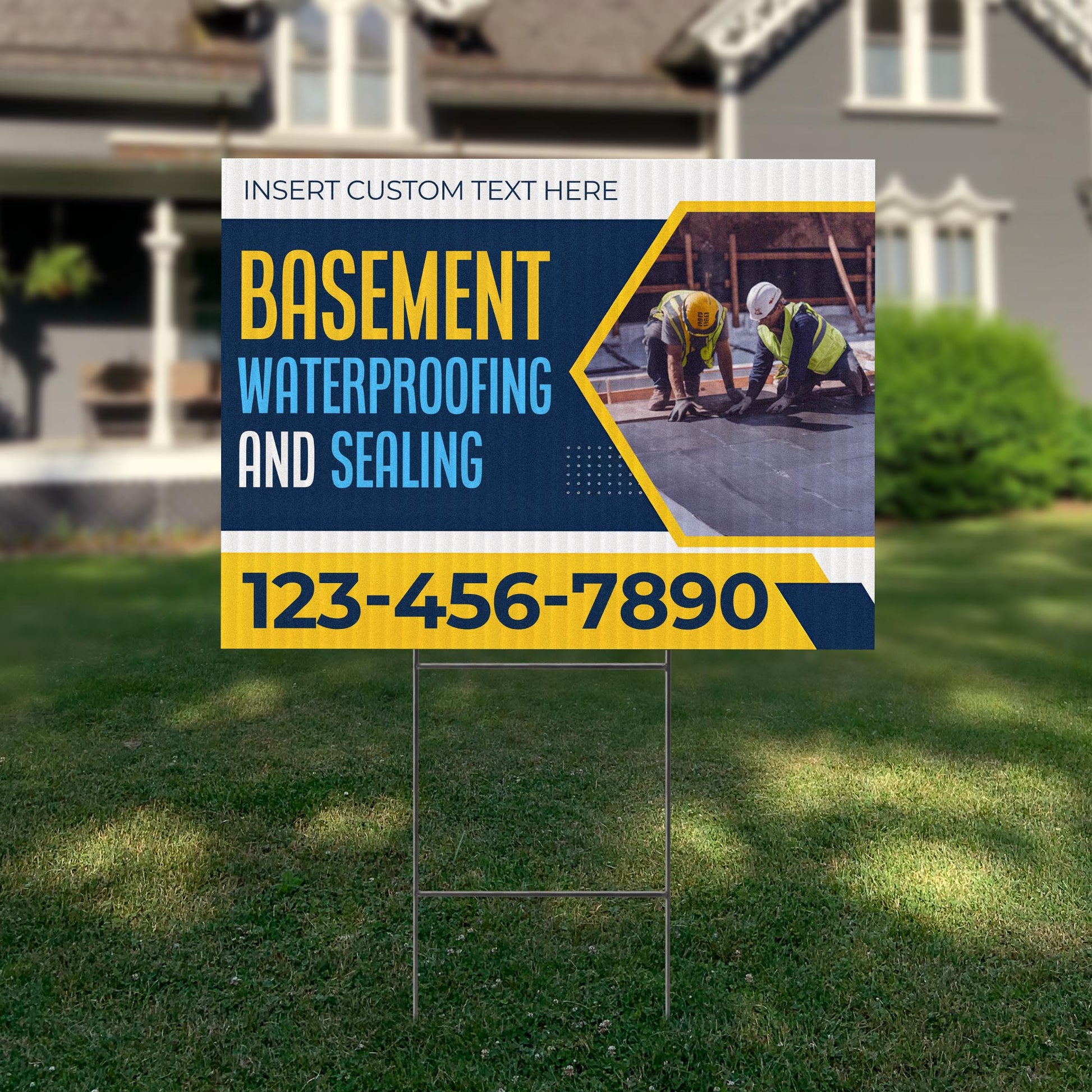 Basement Waterproofing and Sealing Services Yard Sign Design 2 -  BFS-BSMNT-24X18-DS-D2-BFS-BSMNT-24X18-SS-D2