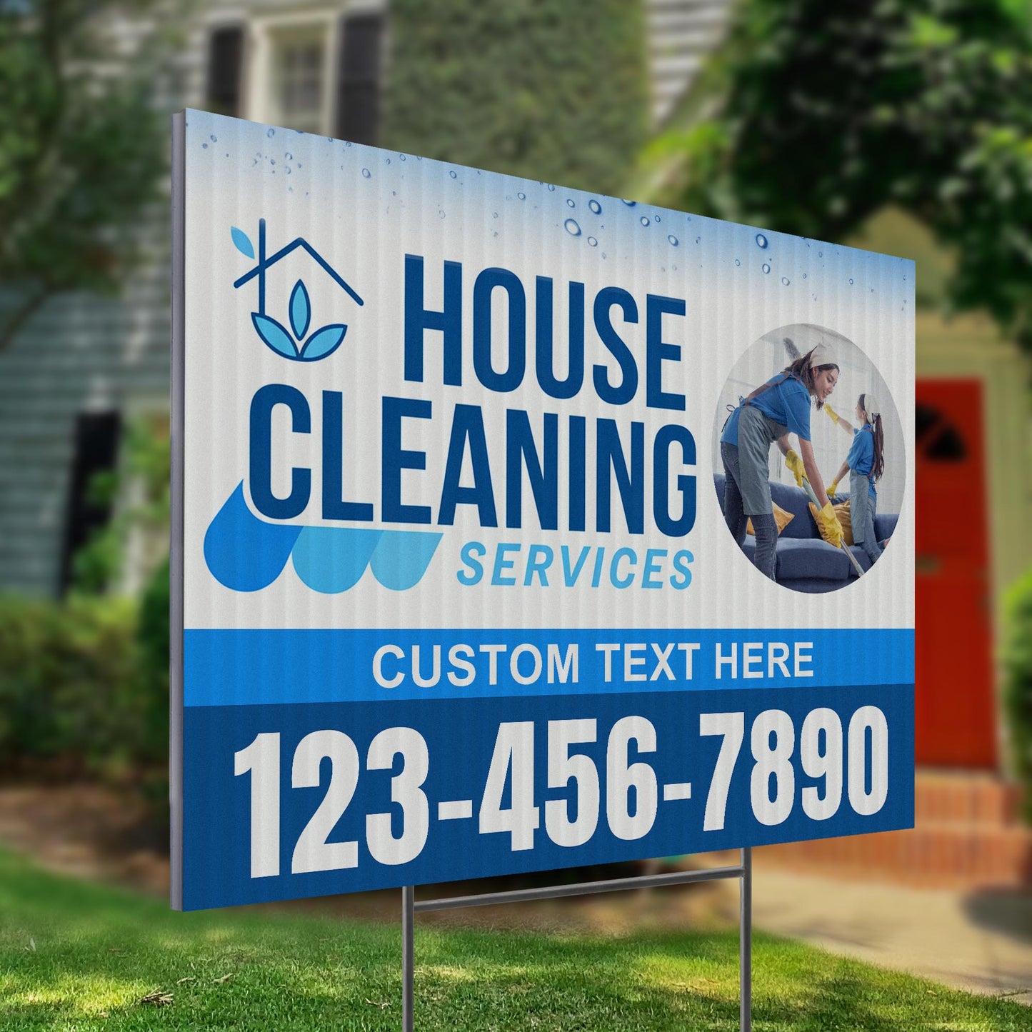 House Cleaning Services Yard Sign Design 2 -  BFS-HSCL-24X18-DS-D2-BFS-HSCL--24X18-SS-D2