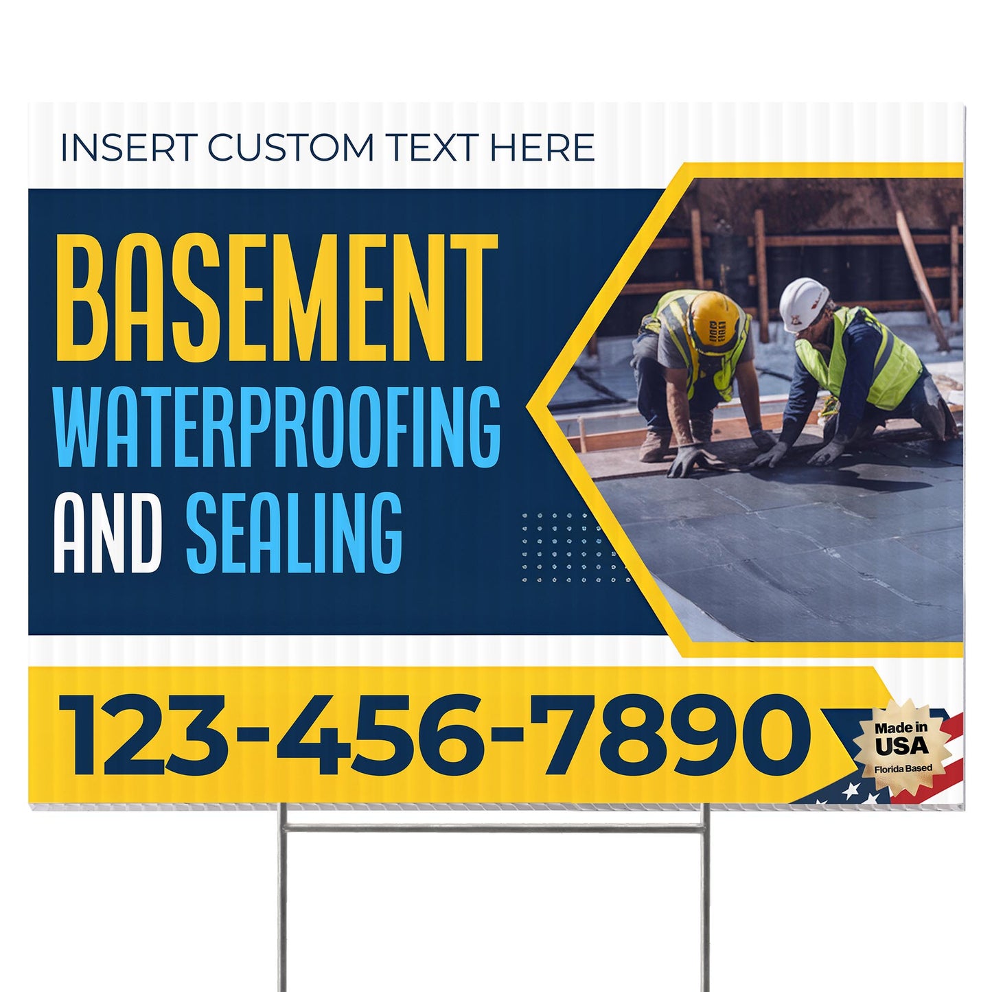 Basement Waterproofing and Sealing Services Yard Sign Design 2 -  BFS-BSMNT-24X18-DS-D2-BFS-BSMNT-24X18-SS-D2