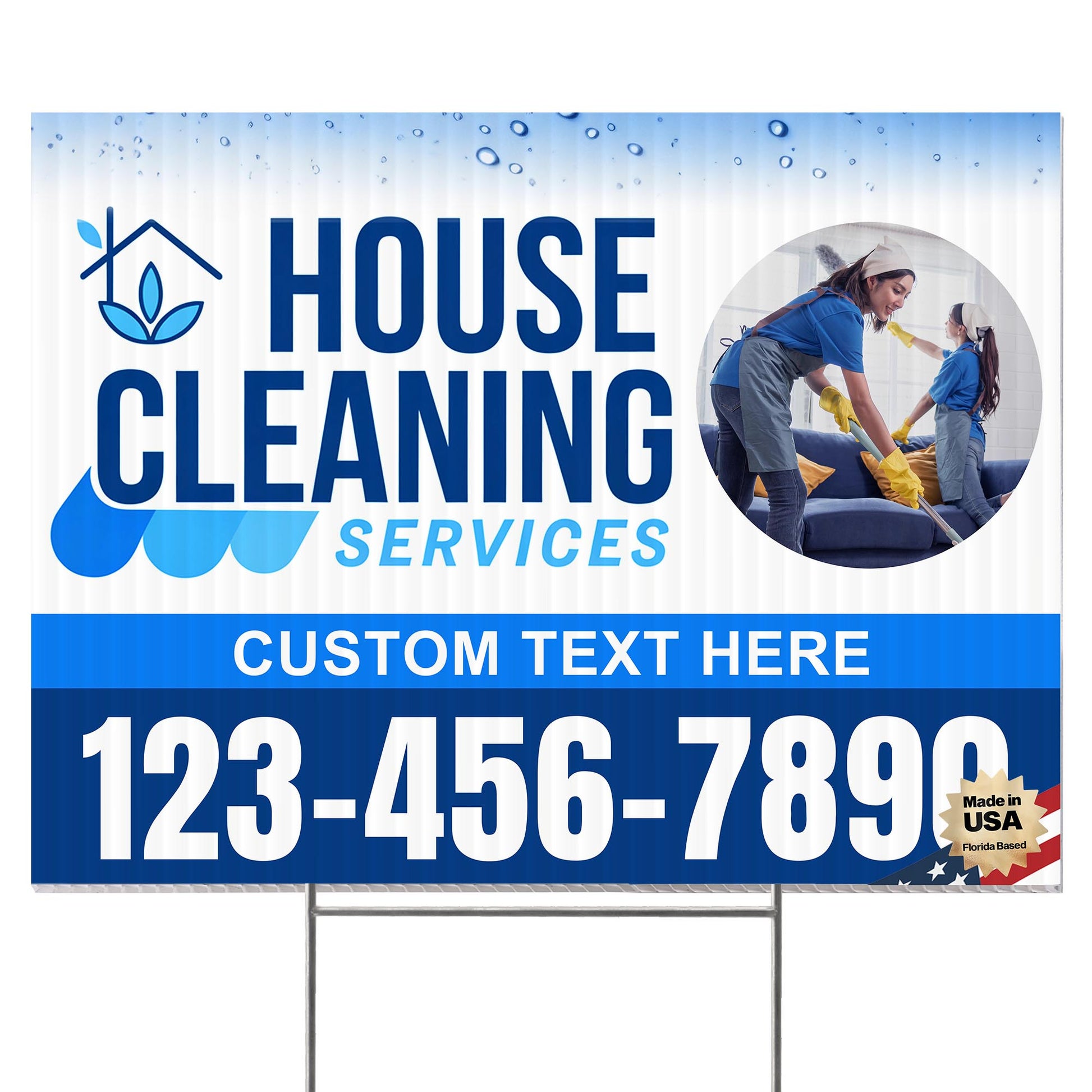 House Cleaning Services Yard Sign Design 2 -  BFS-HSCL-24X18-DS-D2-BFS-HSCL--24X18-SS-D2