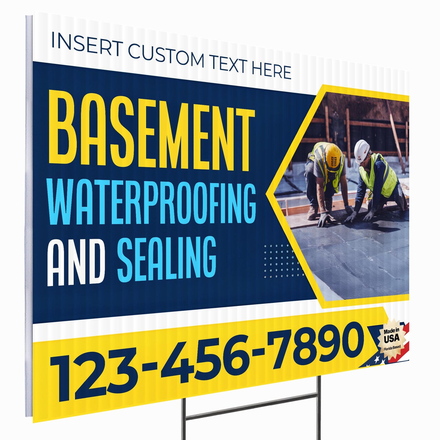 Basement Waterproofing and Sealing Services Yard Sign Design 2 -  BFS-BSMNT-24X18-DS-D2-BFS-BSMNT-24X18-SS-D2