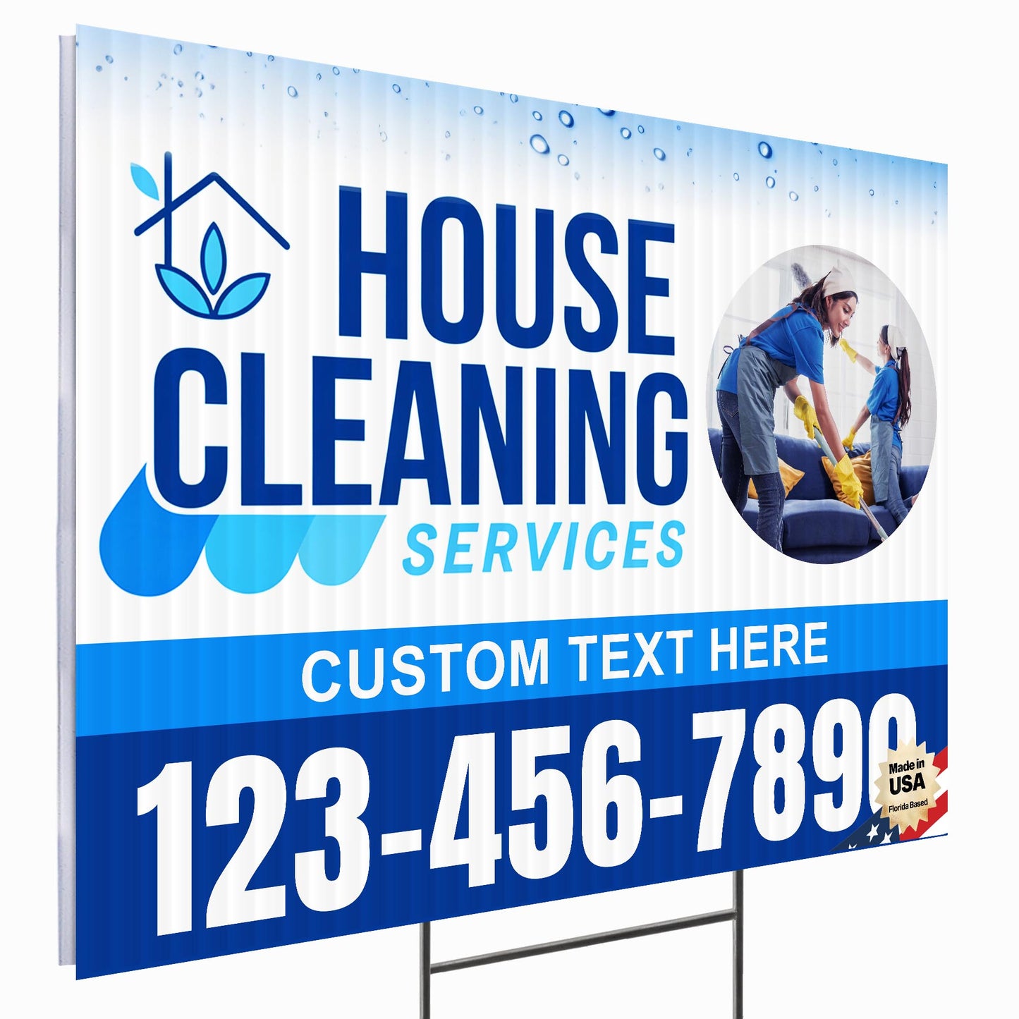 House Cleaning Services Yard Sign Design 2 -  BFS-HSCL-24X18-DS-D2-BFS-HSCL--24X18-SS-D2