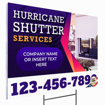 Hurricane Shutter Services Yard Sign Design 2