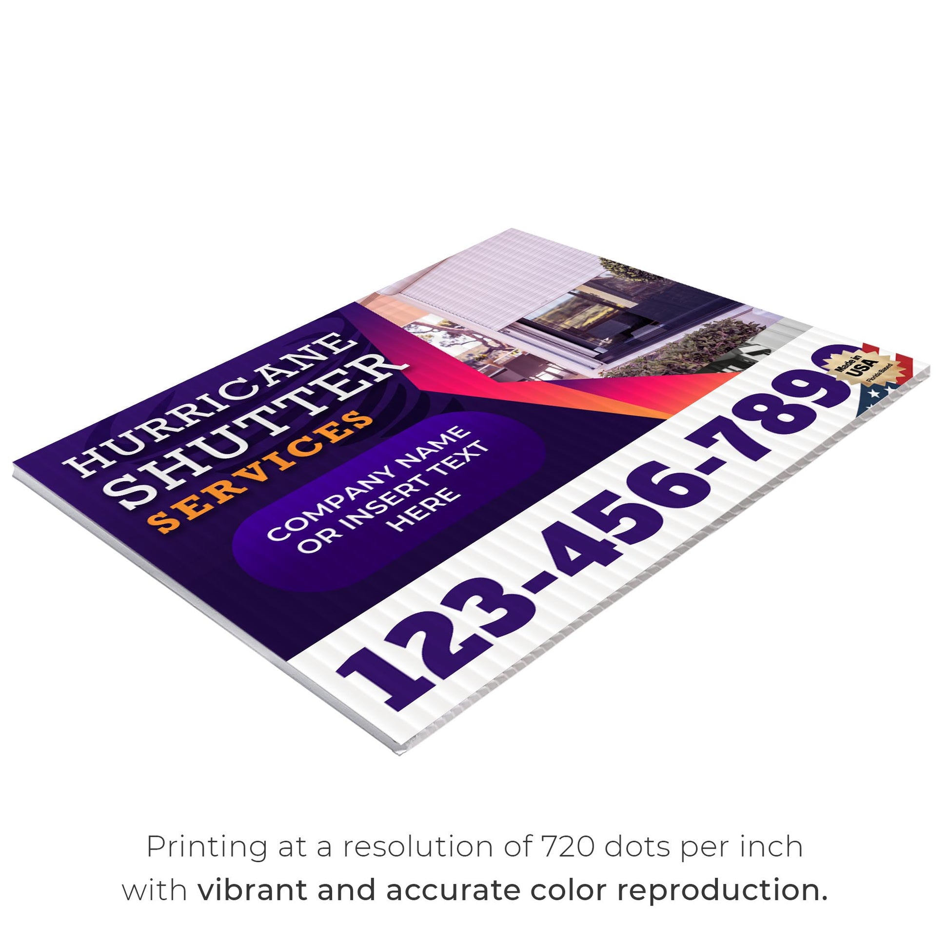 Hurricane Shutter Services Yard Sign Design 2 -  BFS-HUR-24X18-DS-D2-BFS-HUR-24X18-SS-D2