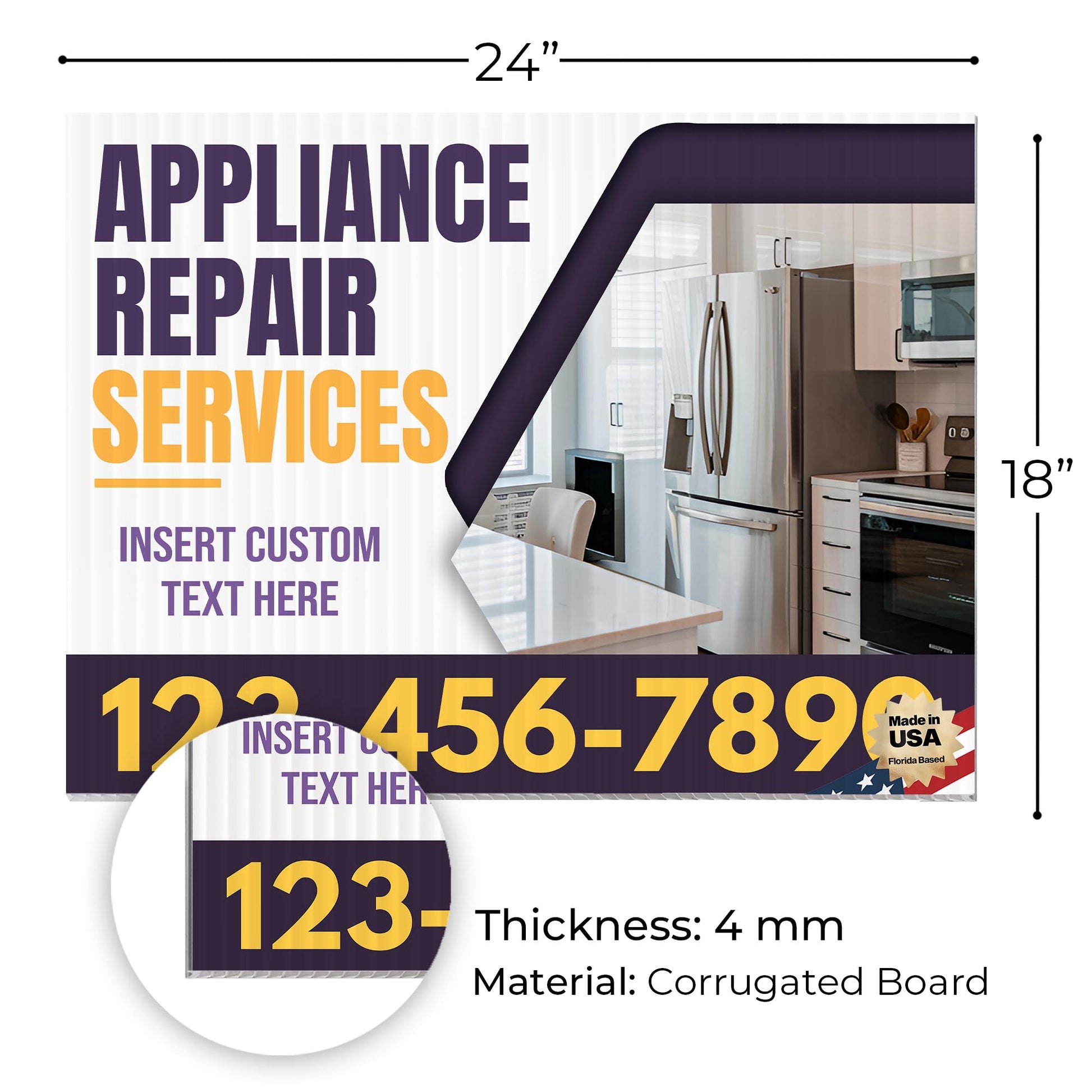 Appliance Repair Services Yard Sign Design 3 -  BFS-APP-24X18-DS-D3-BFS-APP-24X18-SS-D3