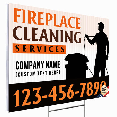 Fireplace Cleaning Services Yard Sign Design 3