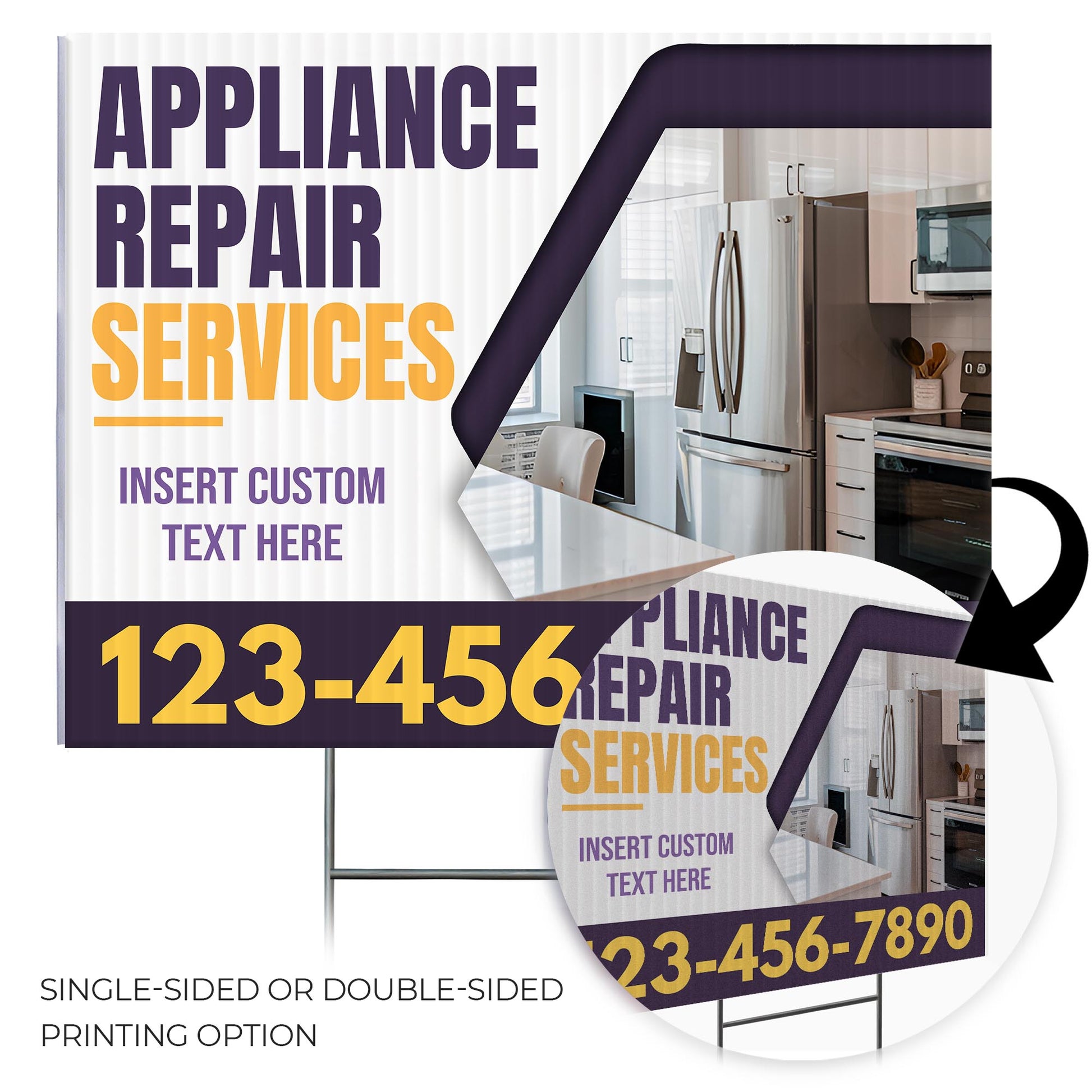 Appliance Repair Services Yard Sign Design 3 -  BFS-APP-24X18-DS-D3-BFS-APP-24X18-SS-D3