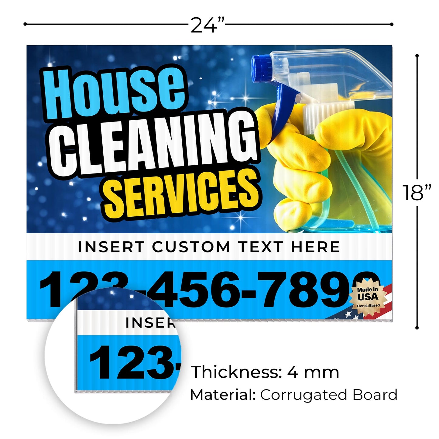 House Cleaning Services Yard Sign Design 4 -  BFS-HSCL-24X18-DS-D4-BFS-HSCL--24X18-SS-D4