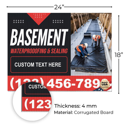 Basement Waterproofing and Sealing Services Yard Sign Design 4