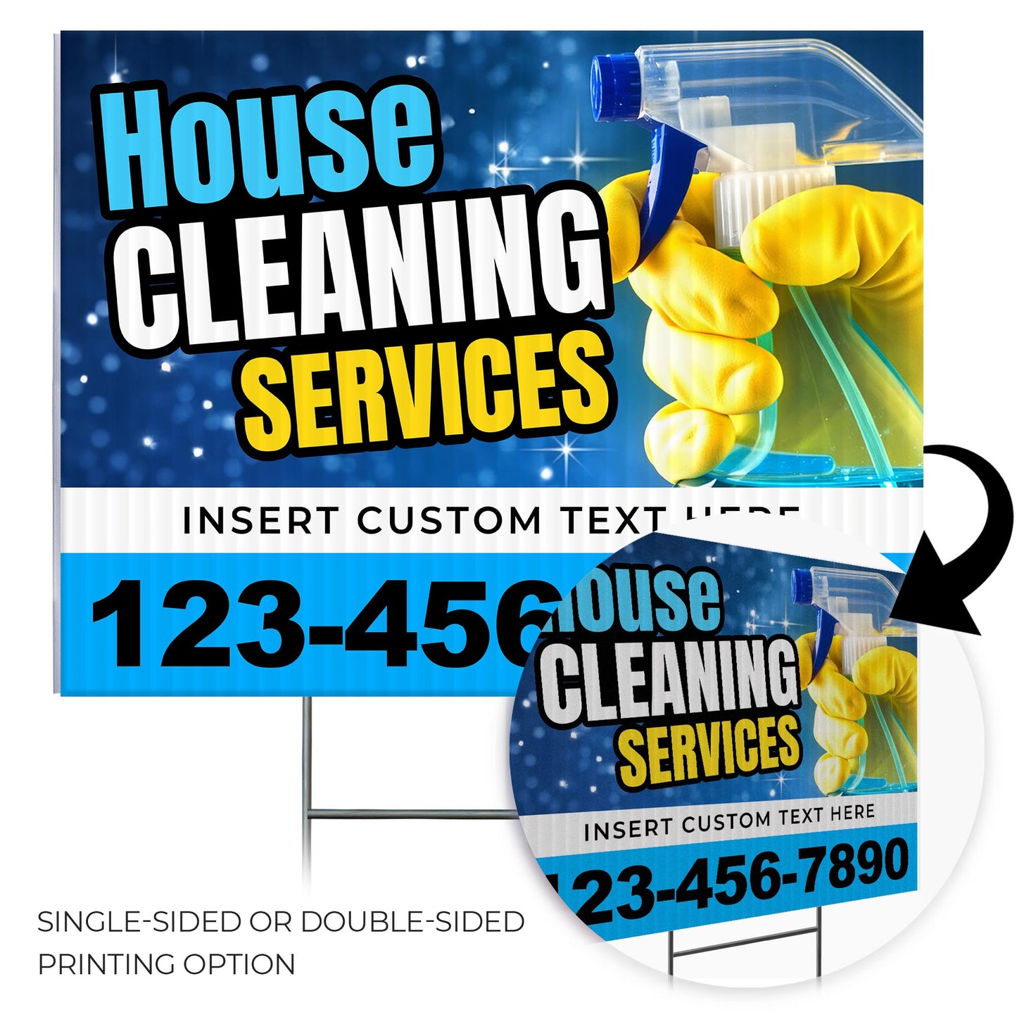 House Cleaning Services Yard Sign Design 4 -  BFS-HSCL-24X18-DS-D4-BFS-HSCL--24X18-SS-D4