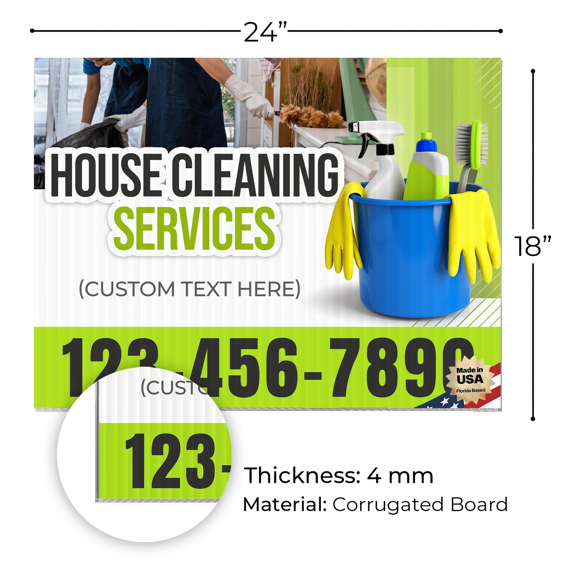 House Cleaning Services Yard Sign Design 5 -  BFS-HSCL-24X18-DS-D5-BFS-HSCL--24X18-SS-D5