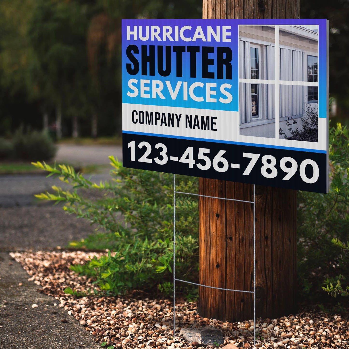 Hurricane Shutter Services Yard Sign Design 5