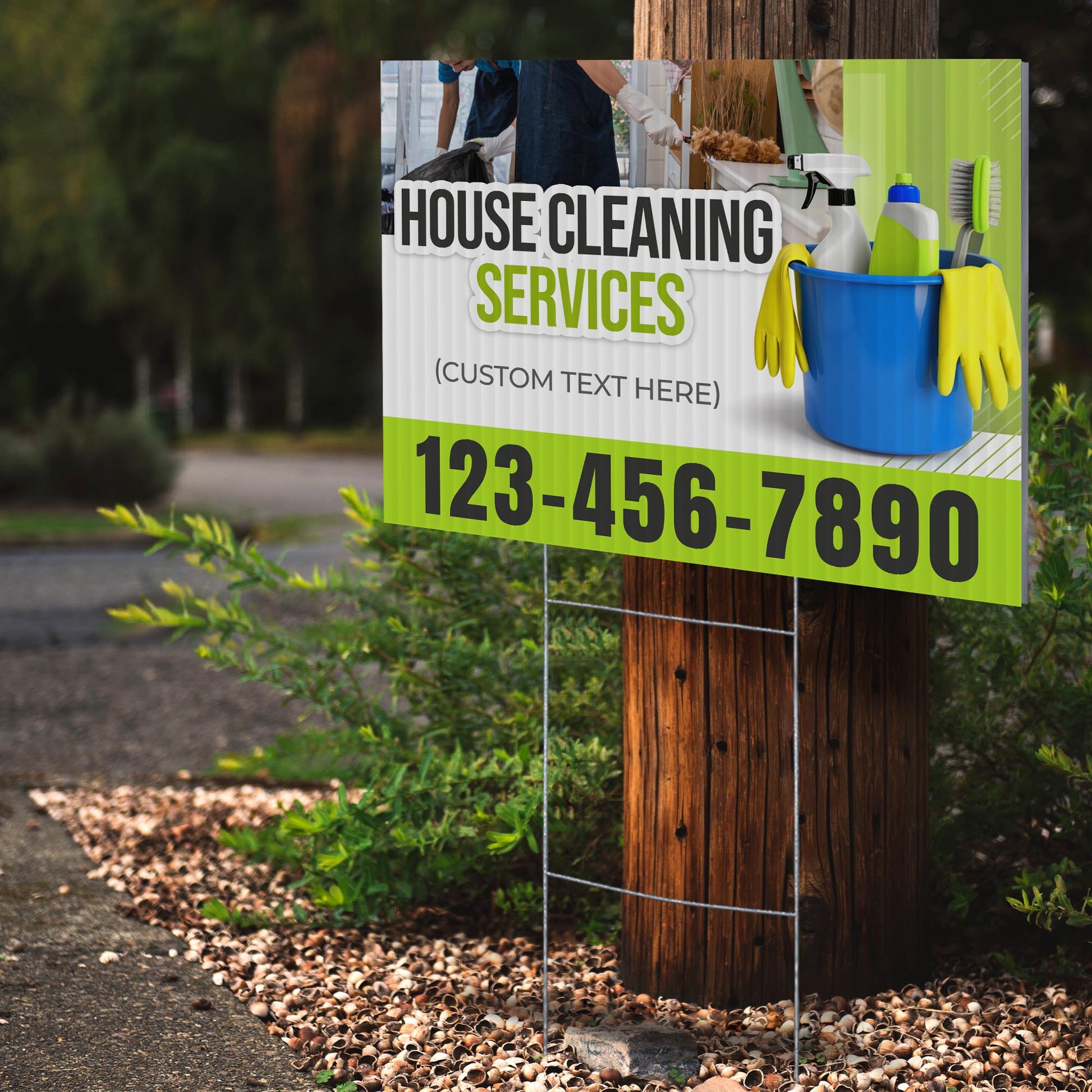 House Cleaning Services Yard Sign Design 5 -  BFS-HSCL-24X18-DS-D5-BFS-HSCL--24X18-SS-D5