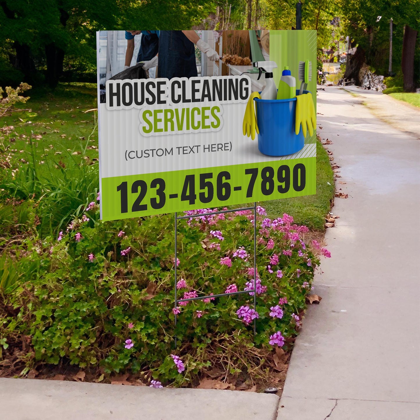 House Cleaning Services Yard Sign Design 5 -  BFS-HSCL-24X18-DS-D5-BFS-HSCL--24X18-SS-D5