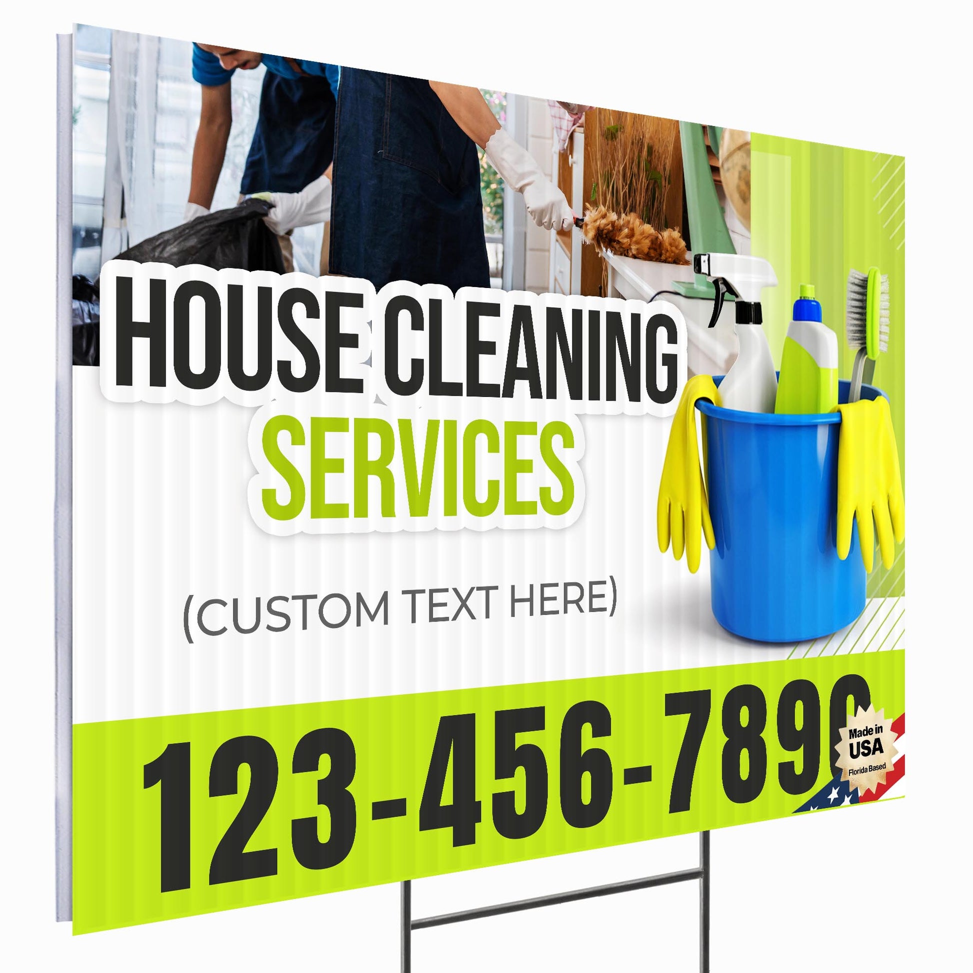 House Cleaning Services Yard Sign Design 5 -  BFS-HSCL-24X18-DS-D5-BFS-HSCL--24X18-SS-D5