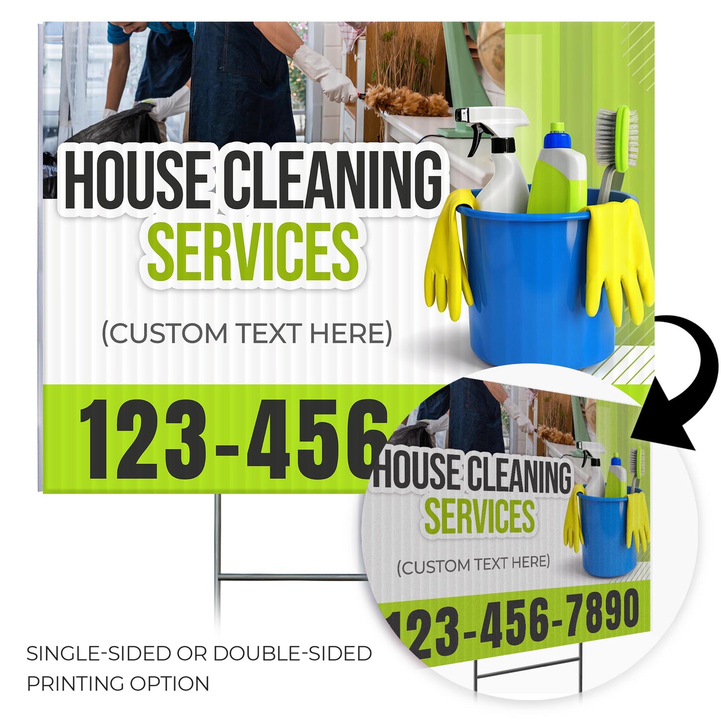 House Cleaning Services Yard Sign Design 5 -  BFS-HSCL-24X18-DS-D5-BFS-HSCL--24X18-SS-D5