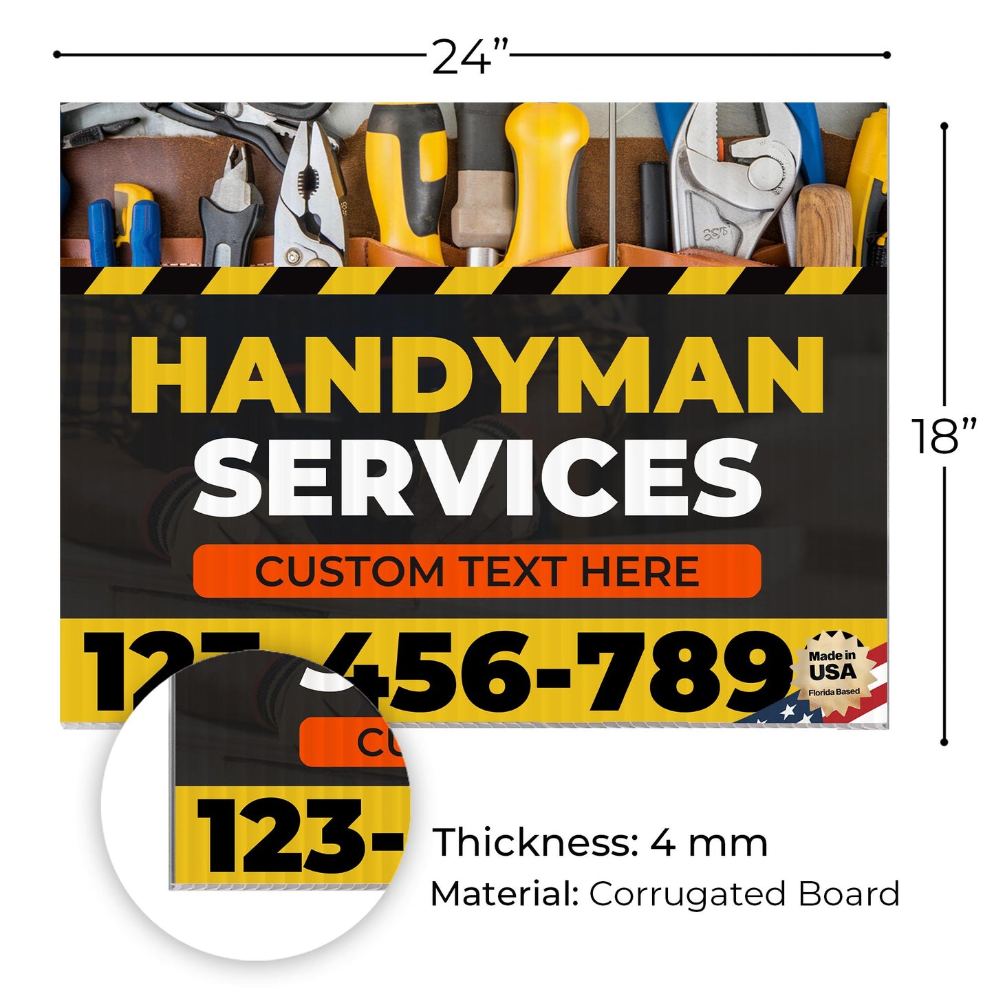 Handyman Service Yard Sign Design 7 -  BFS-HNDY-24X18-DS-D7-BFS-HNDY-24X18-SS-D7