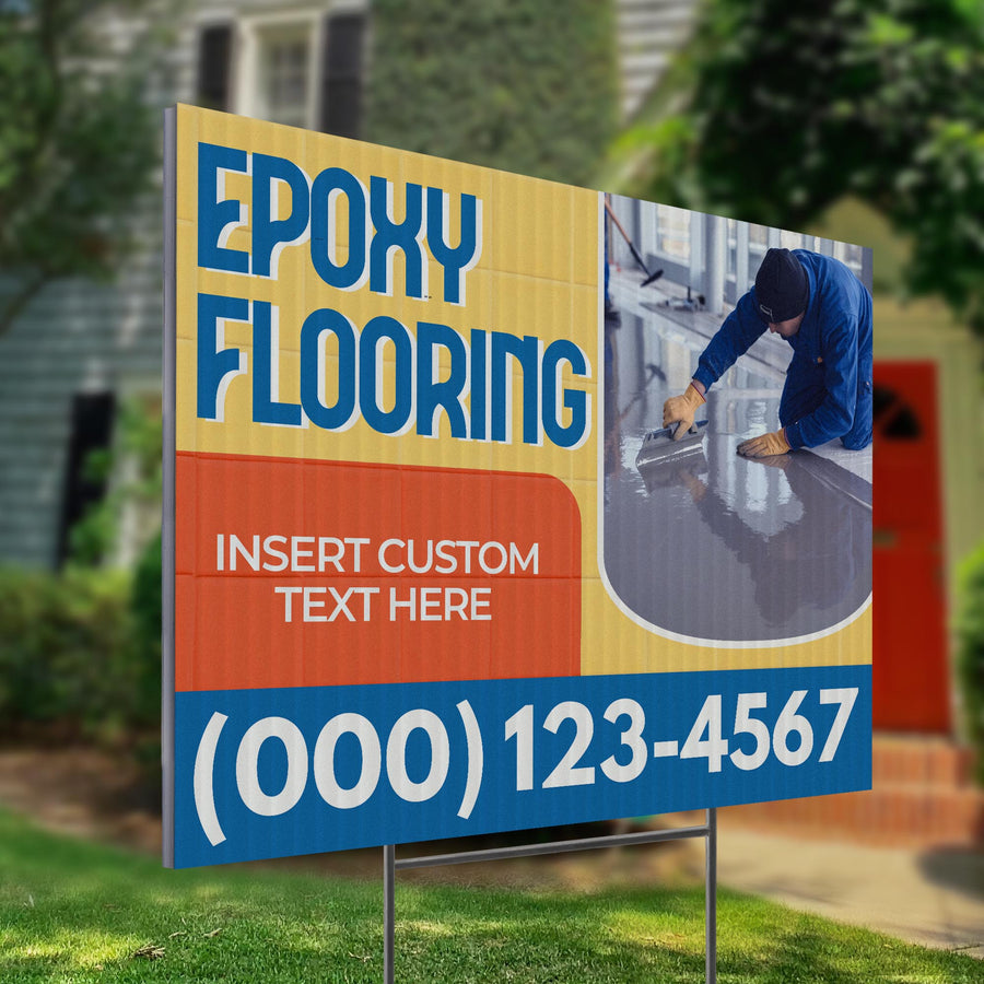 Epoxy Flooring Services Yard Sign Design 1 -  BFS-EPXY-24X18-DS-D1-BFS-EPXY-24X18-SS-D1