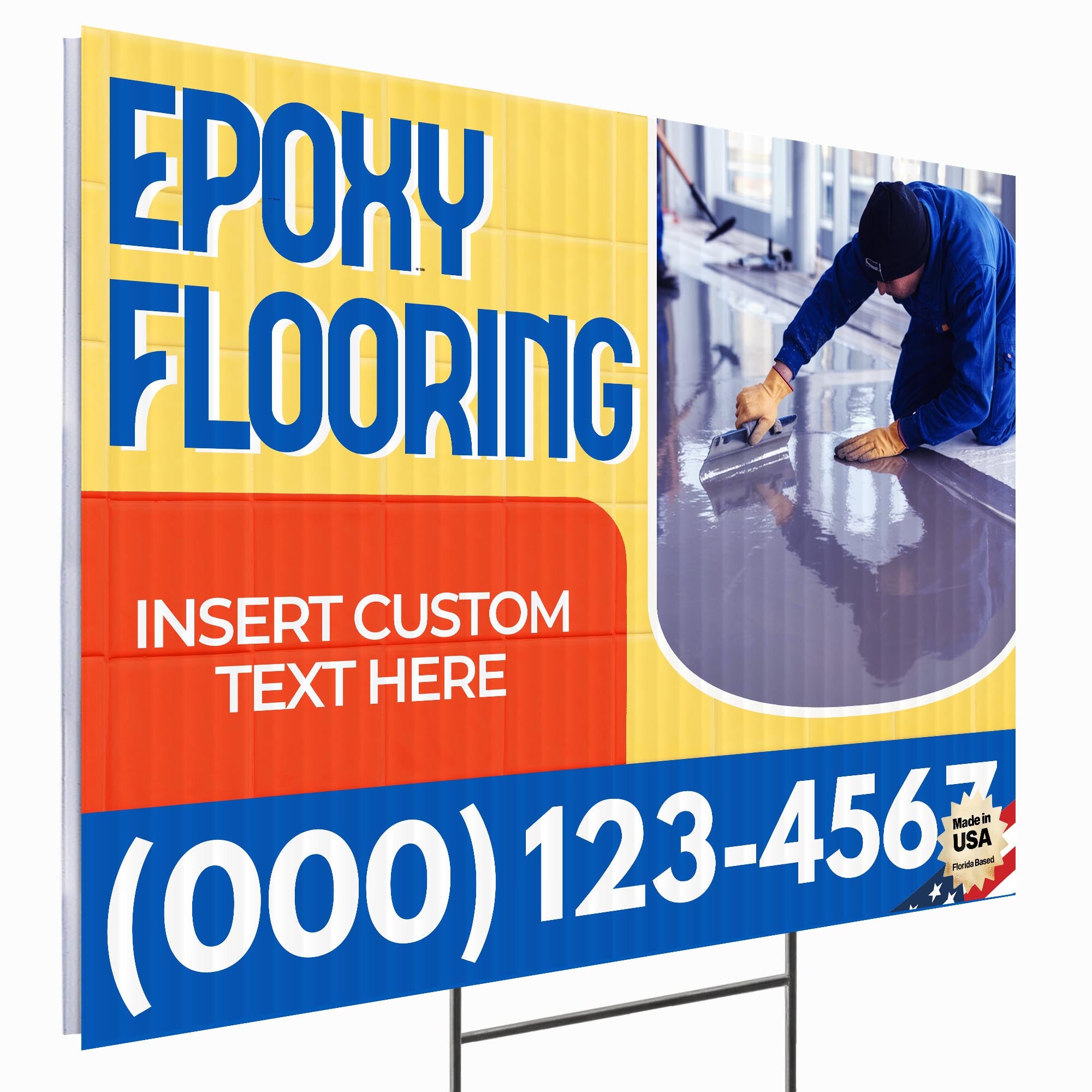 Epoxy Flooring Services Yard Sign Design 1 – Yard Sign Wizards