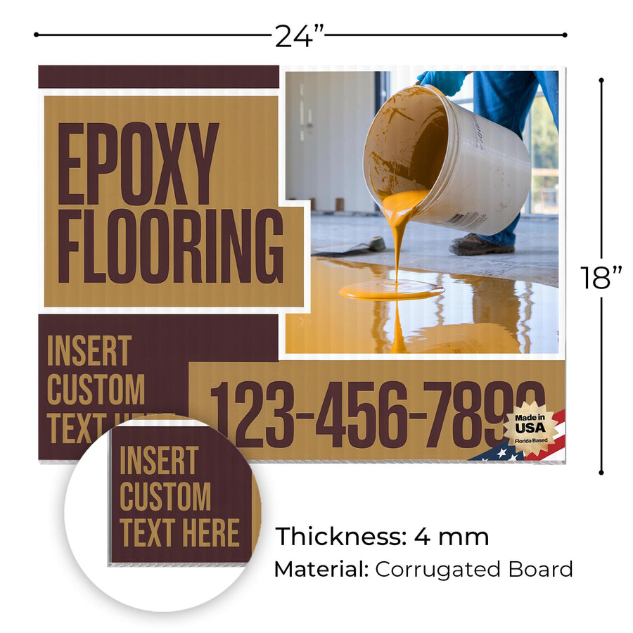 Epoxy Flooring Services Yard Sign Design 2 -  BFS-EPXY-24X18-DS-D2-BFS-EPXY-24X18-SS-D2