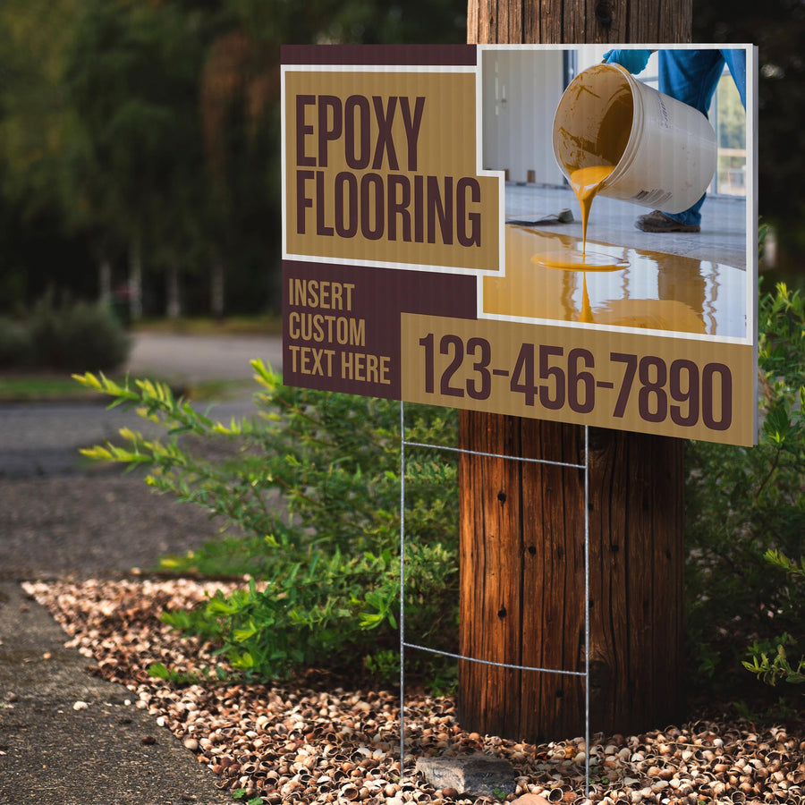 Epoxy Flooring Services Yard Sign Design 2 -  BFS-EPXY-24X18-DS-D2-BFS-EPXY-24X18-SS-D2