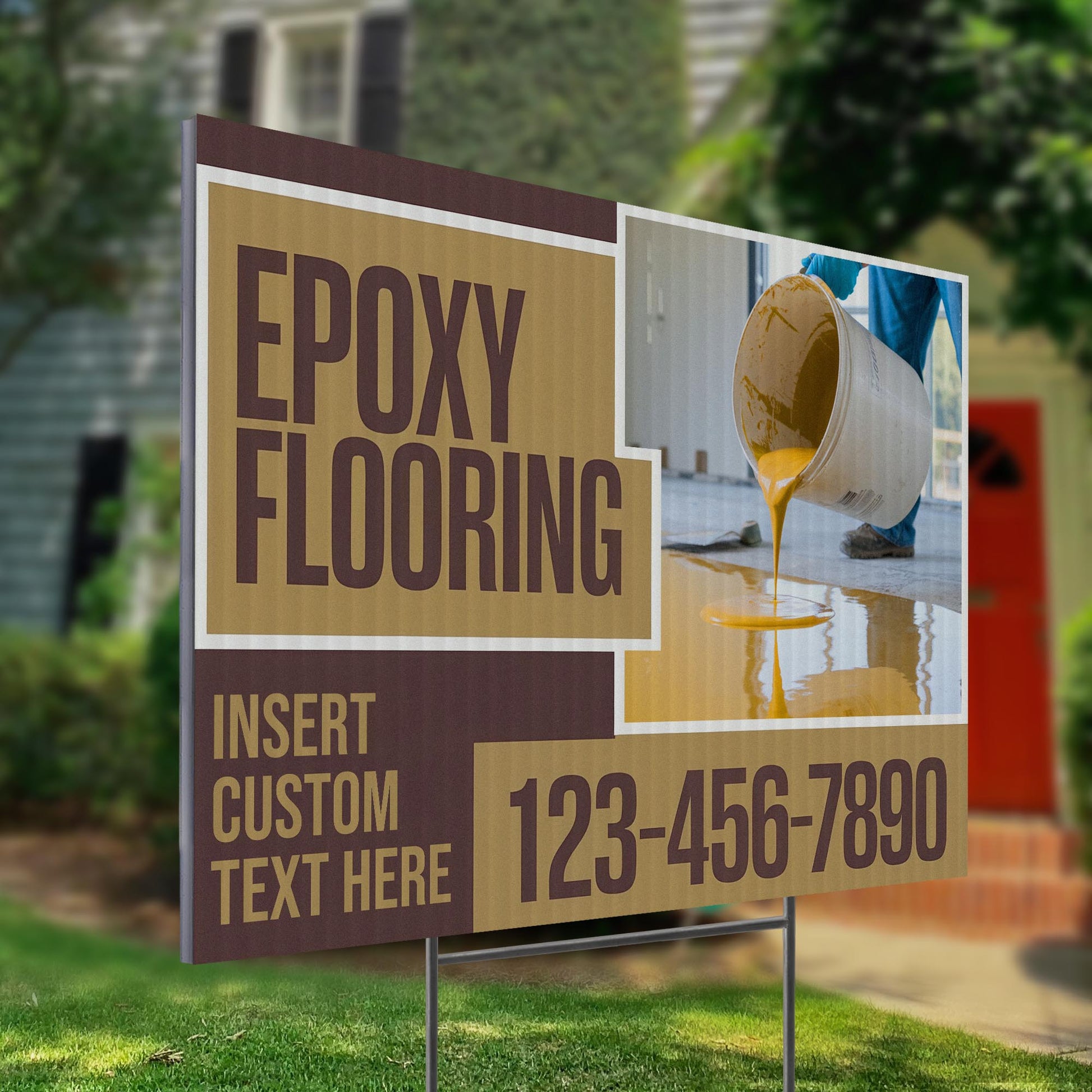 Epoxy Flooring Services Yard Sign Design 2 -  BFS-EPXY-24X18-DS-D2-BFS-EPXY-24X18-SS-D2