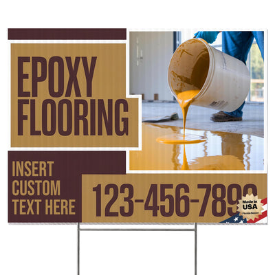 Epoxy Flooring Services Yard Sign Design 2 -  BFS-EPXY-24X18-DS-D2-BFS-EPXY-24X18-SS-D2