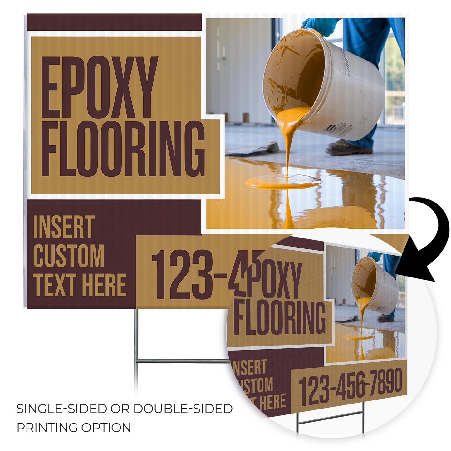 Epoxy Flooring Services Yard Sign Design 2 -  BFS-EPXY-24X18-DS-D2-BFS-EPXY-24X18-SS-D2