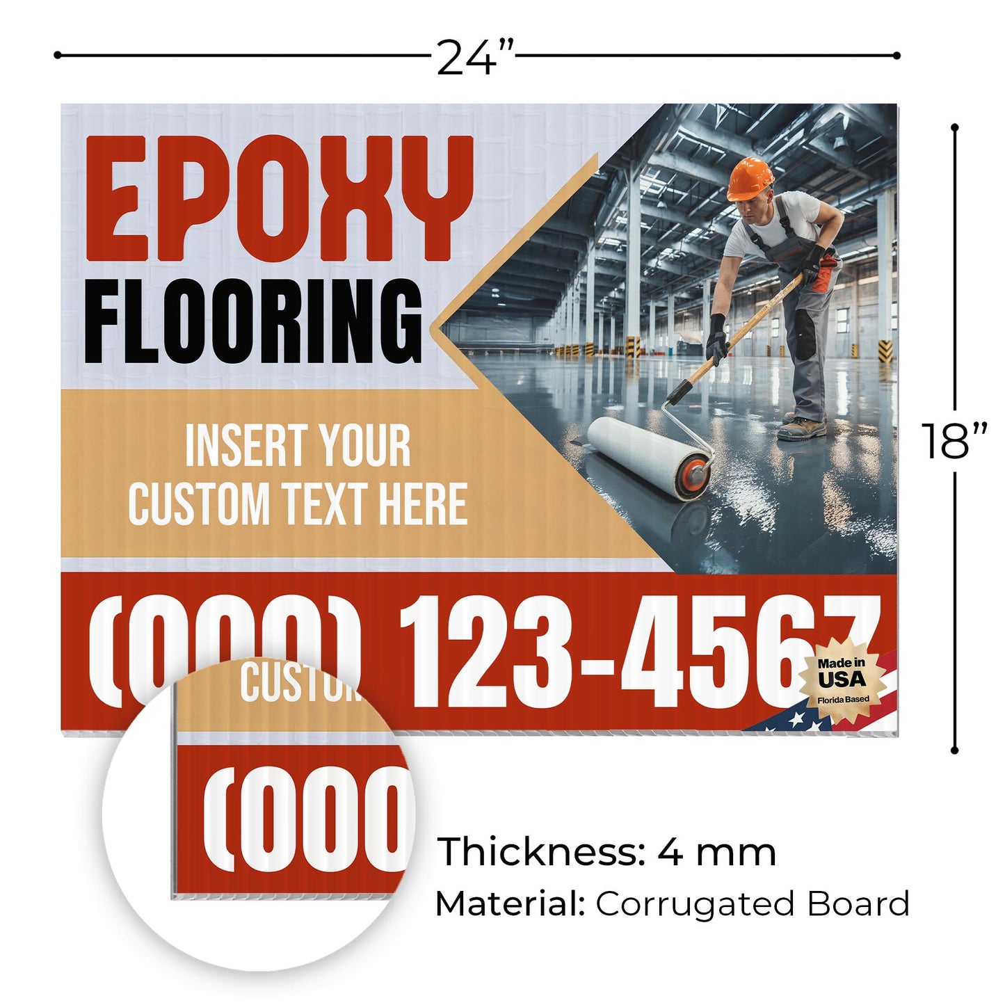 Epoxy Flooring Services Yard Sign Design 3 -  BFS-EPXY-24X18-DS-D3-BFS-EPXY-24X18-SS-D3