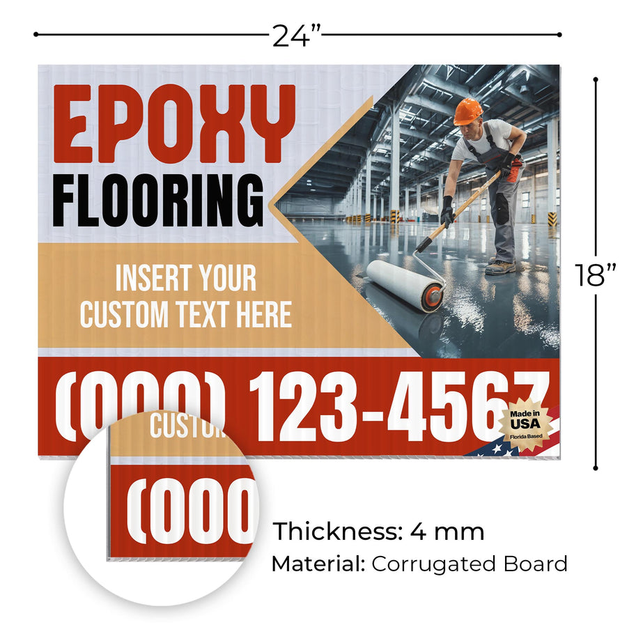 Epoxy Flooring Services Yard Sign Design 3 -  BFS-EPXY-24X18-DS-D3-BFS-EPXY-24X18-SS-D3