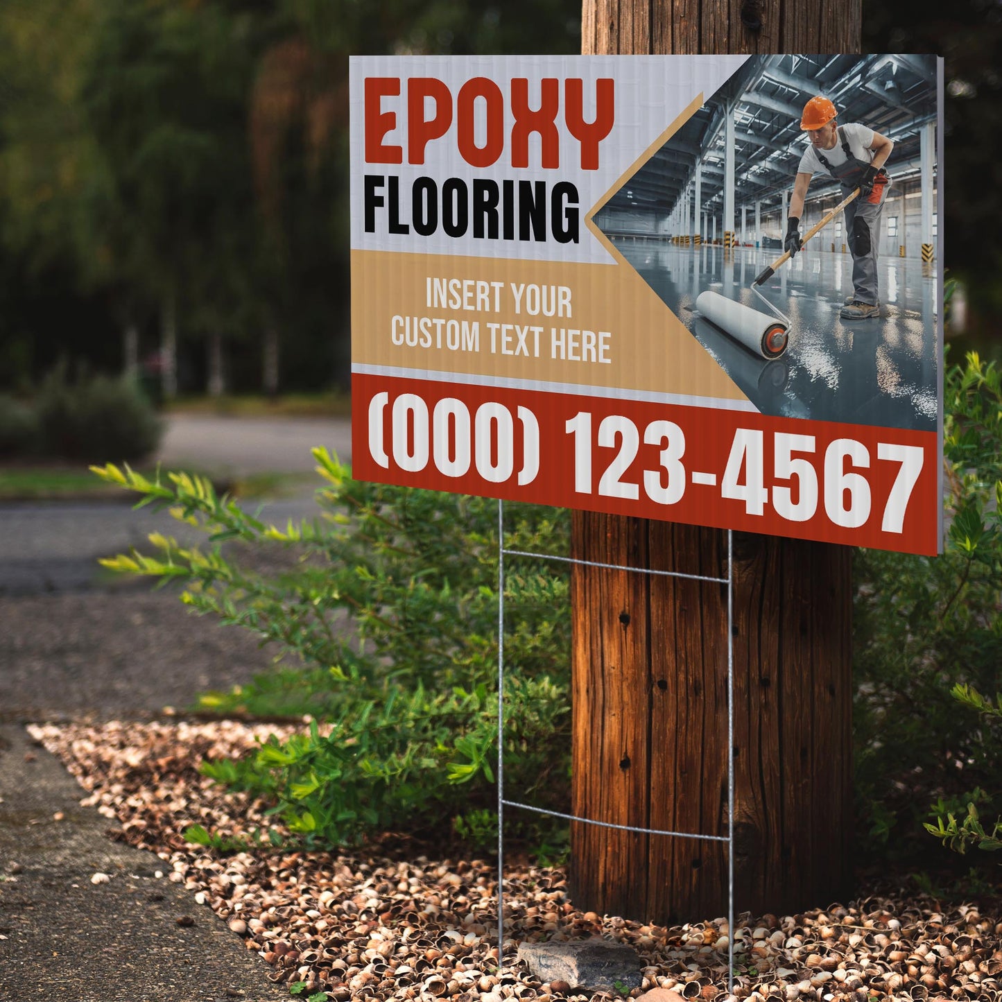 Epoxy Flooring Services Yard Sign Design 3 -  BFS-EPXY-24X18-DS-D3-BFS-EPXY-24X18-SS-D3