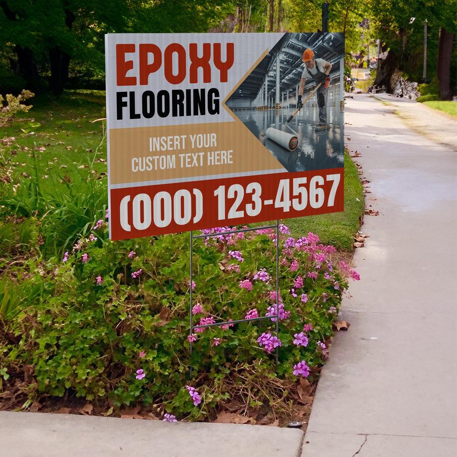Epoxy Flooring Services Yard Sign Design 3 -  BFS-EPXY-24X18-DS-D3-BFS-EPXY-24X18-SS-D3
