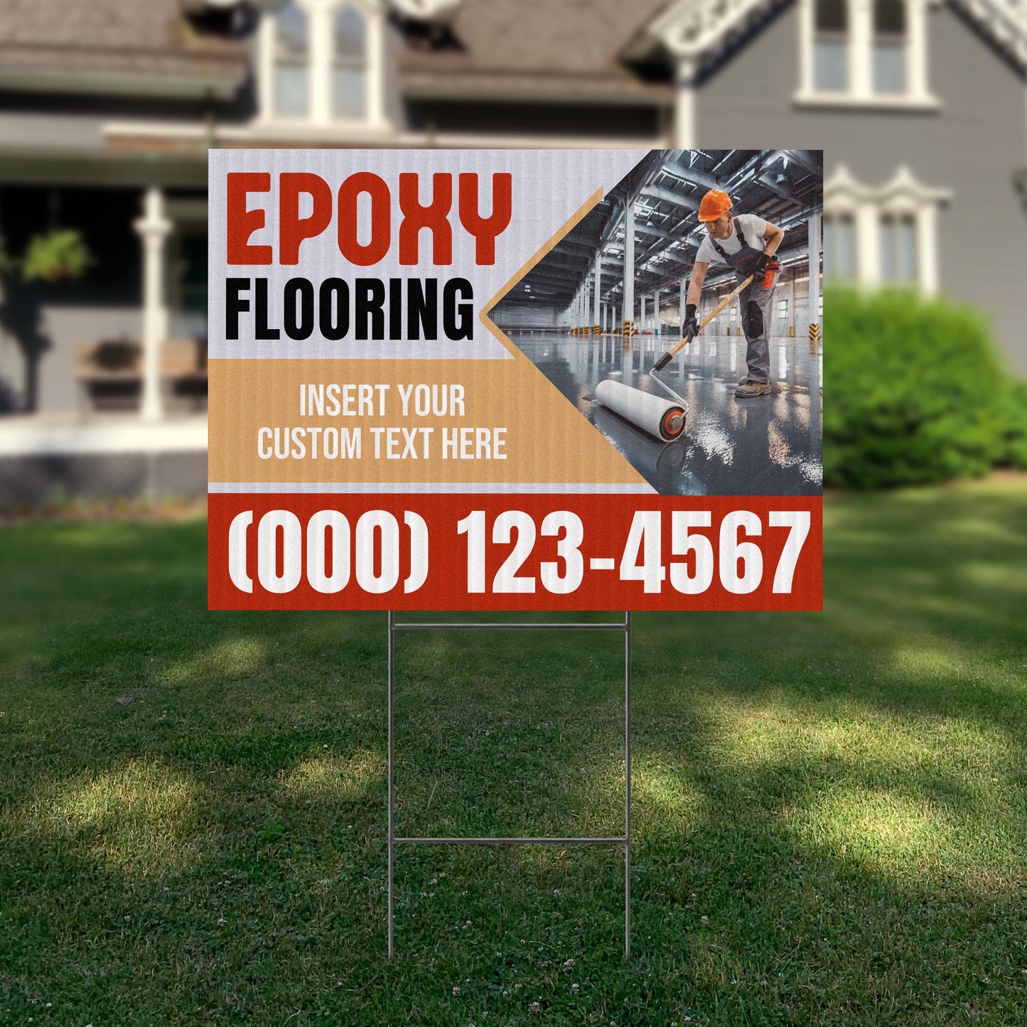 Epoxy Flooring Services Yard Sign Design 3 -  BFS-EPXY-24X18-DS-D3-BFS-EPXY-24X18-SS-D3