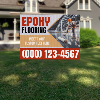 Epoxy Flooring Services Yard Sign Design 3 -  BFS-EPXY-24X18-DS-D3-BFS-EPXY-24X18-SS-D3