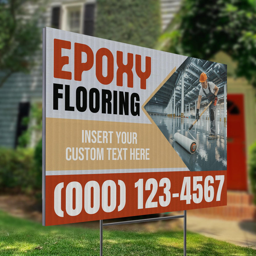 Epoxy Flooring Services Yard Sign Design 3 -  BFS-EPXY-24X18-DS-D3-BFS-EPXY-24X18-SS-D3