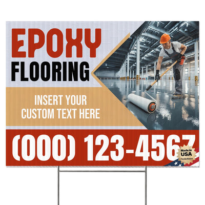 Epoxy Flooring Services Yard Sign Design 3 -  BFS-EPXY-24X18-DS-D3-BFS-EPXY-24X18-SS-D3