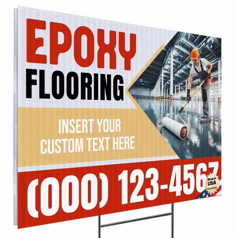 Epoxy Flooring Services Yard Sign Design 3 -  BFS-EPXY-24X18-DS-D3-BFS-EPXY-24X18-SS-D3