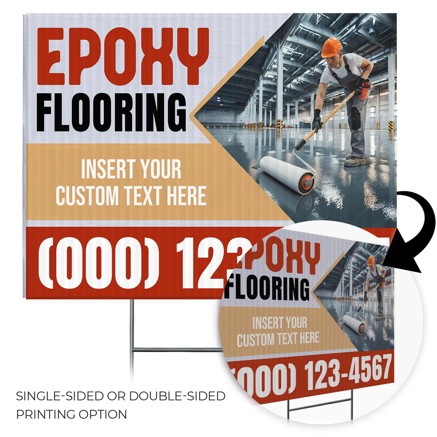 Epoxy Flooring Services Yard Sign Design 3 -  BFS-EPXY-24X18-DS-D3-BFS-EPXY-24X18-SS-D3