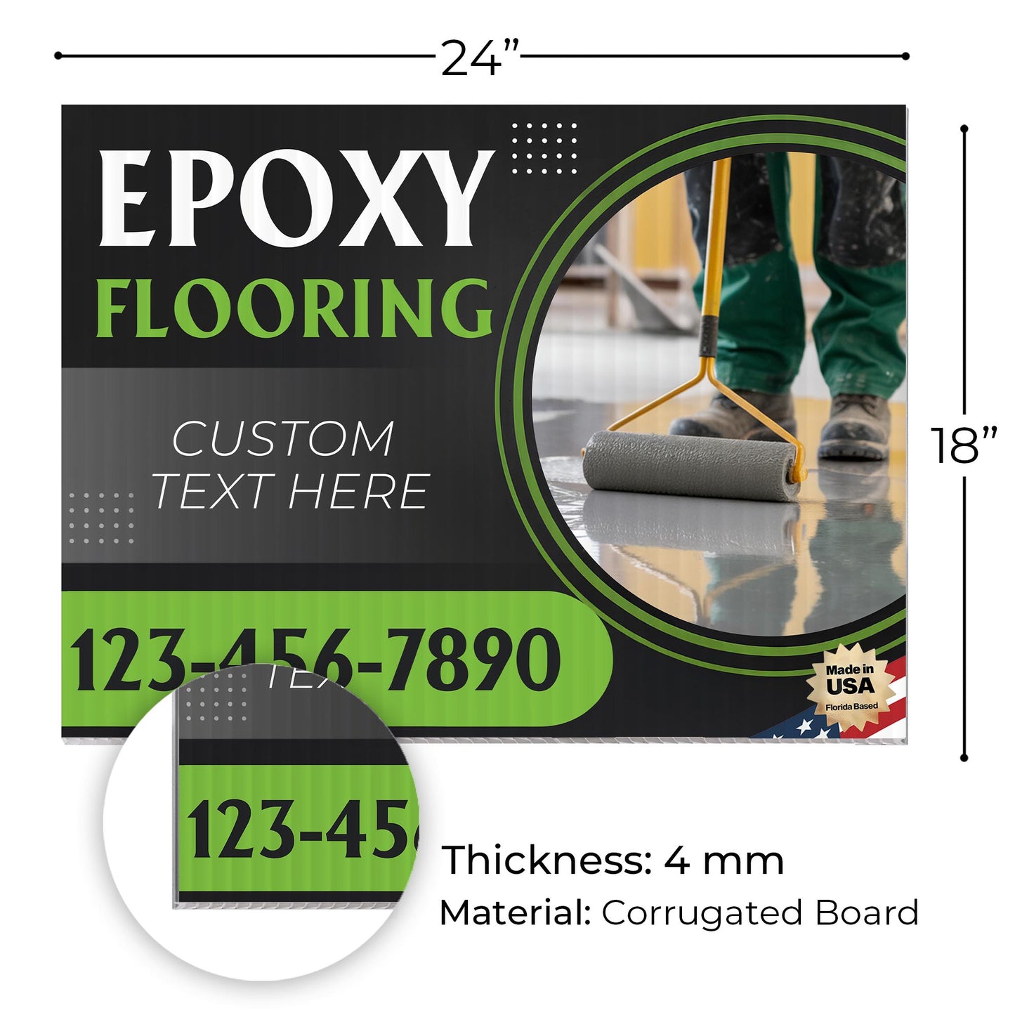 Epoxy Flooring Services Yard Sign Design 4 -  BFS-EPXY-24X18-DS-D4-BFS-EPXY-24X18-SS-D4