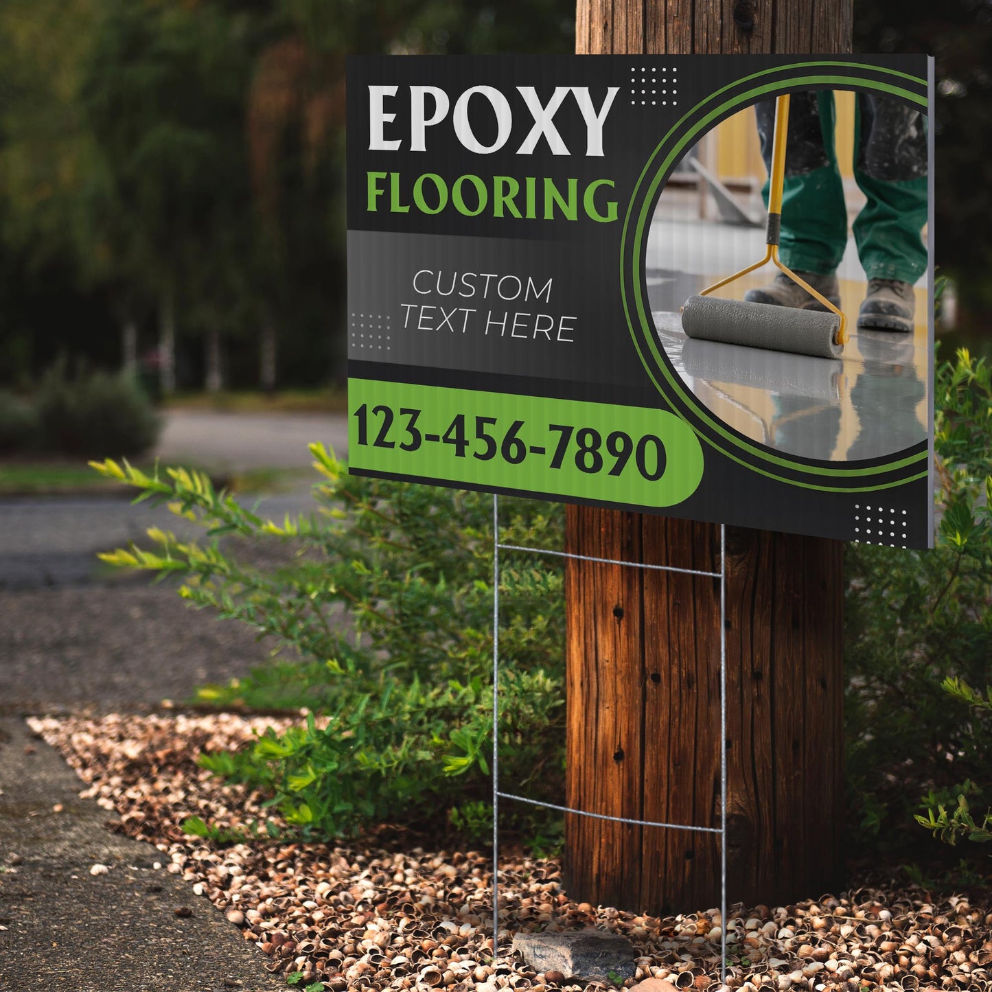 Epoxy Flooring Services Yard Sign Design 4 -  BFS-EPXY-24X18-DS-D4-BFS-EPXY-24X18-SS-D4