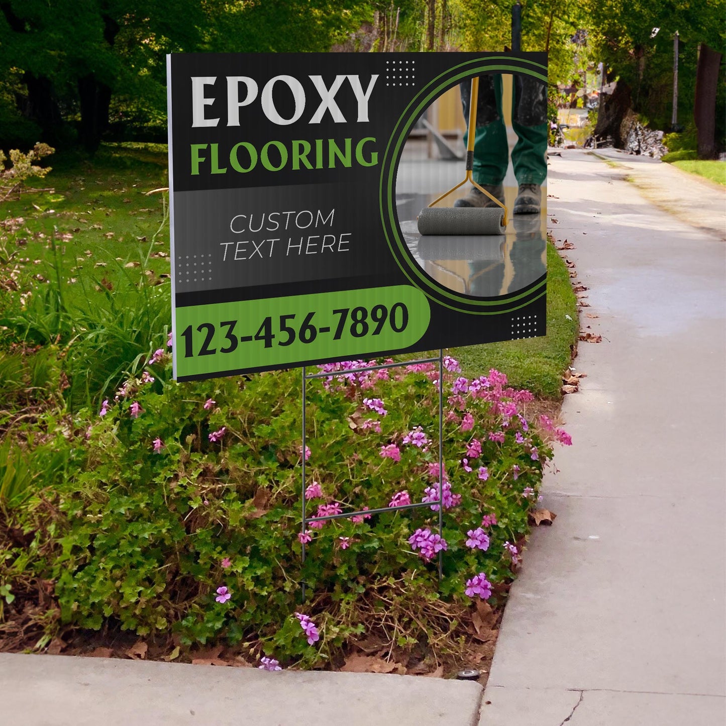Epoxy Flooring Services Yard Sign Design 4 -  BFS-EPXY-24X18-DS-D4-BFS-EPXY-24X18-SS-D4