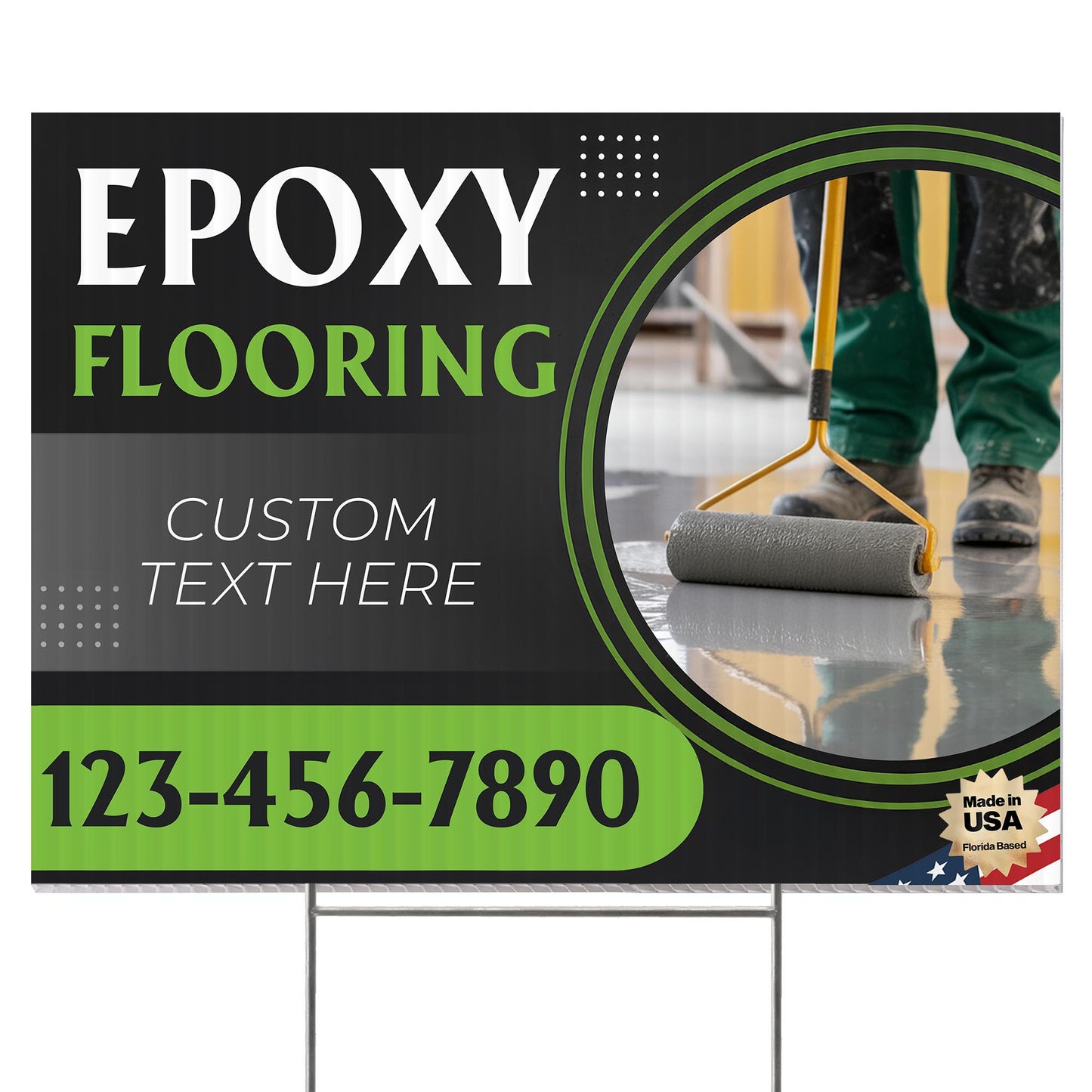 Epoxy Flooring Services Yard Sign Design 4 -  BFS-EPXY-24X18-DS-D4-BFS-EPXY-24X18-SS-D4