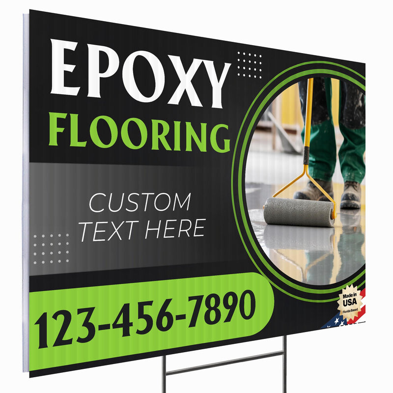 Epoxy Flooring Services Yard Sign Design 4 -  BFS-EPXY-24X18-DS-D4-BFS-EPXY-24X18-SS-D4