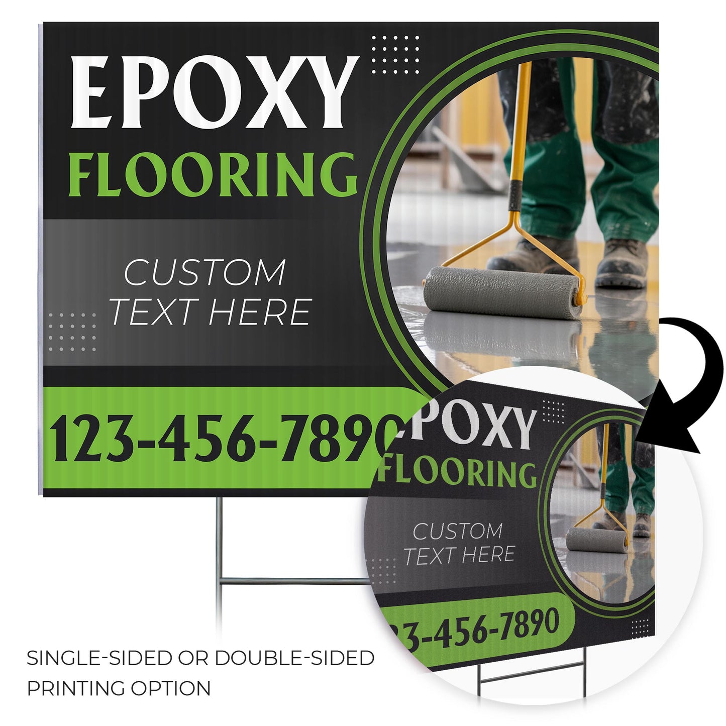 Epoxy Flooring Services Yard Sign Design 4 -  BFS-EPXY-24X18-DS-D4-BFS-EPXY-24X18-SS-D4