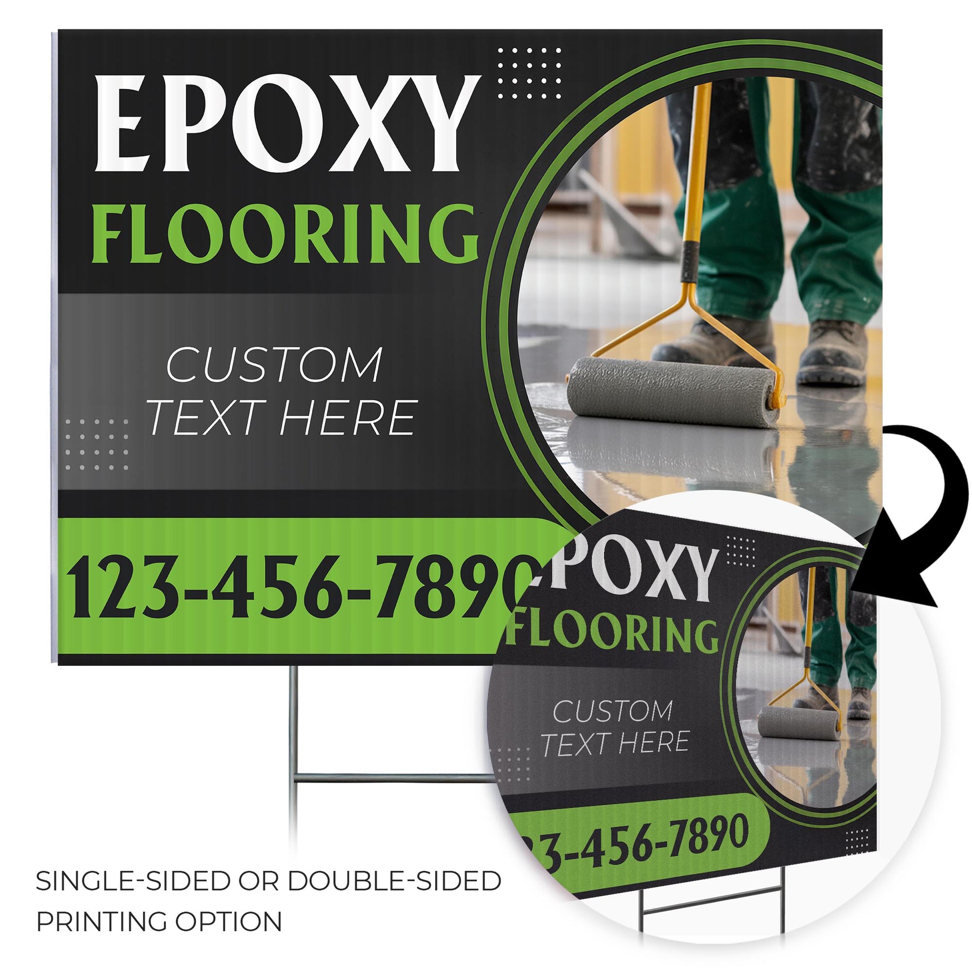 Epoxy Flooring Services Yard Sign Design 4 -  BFS-EPXY-24X18-DS-D4-BFS-EPXY-24X18-SS-D4