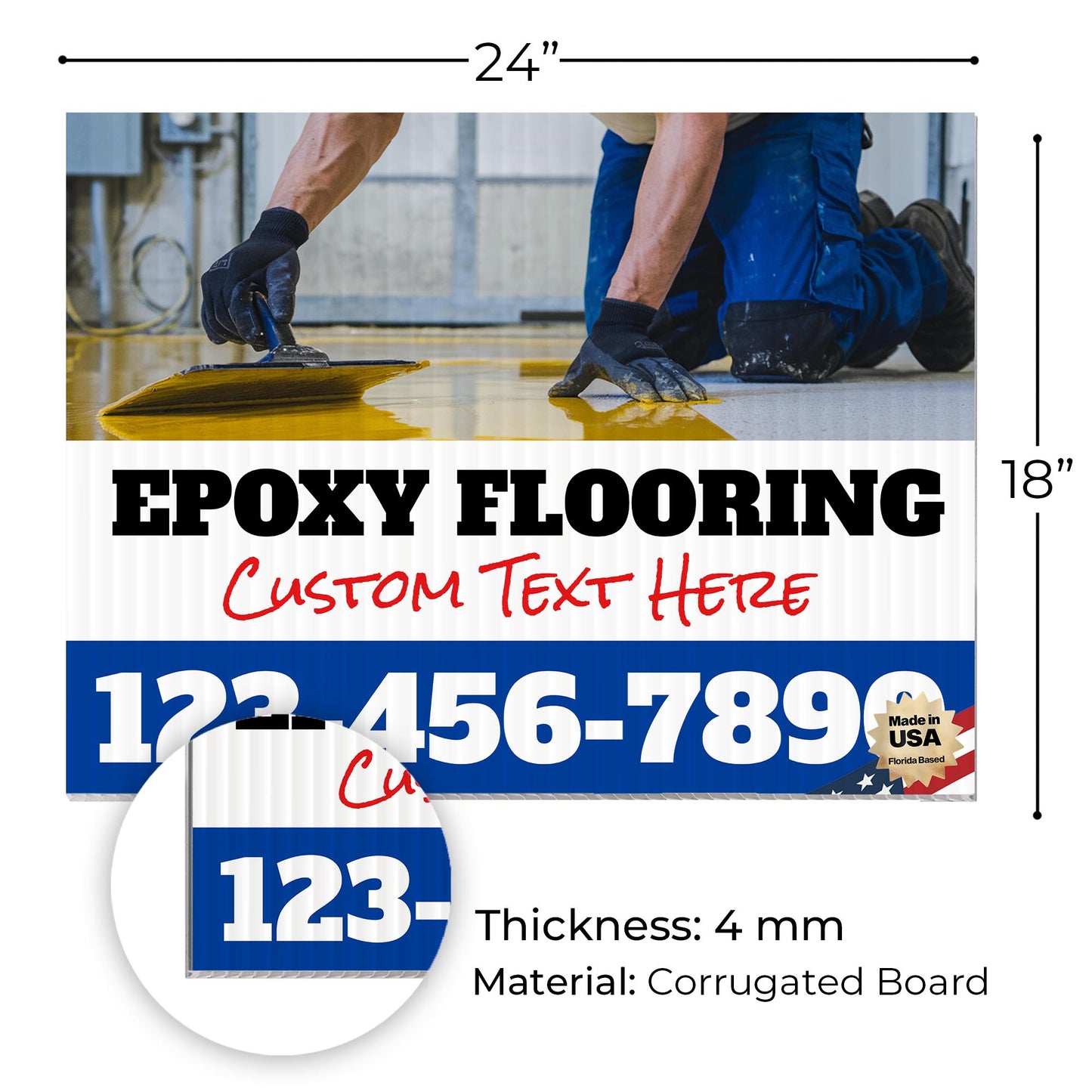 Epoxy Flooring Services Yard Sign Design 5 -  BFS-EPXY-24X18-DS-D5-BFS-EPXY-24X18-SS-D5